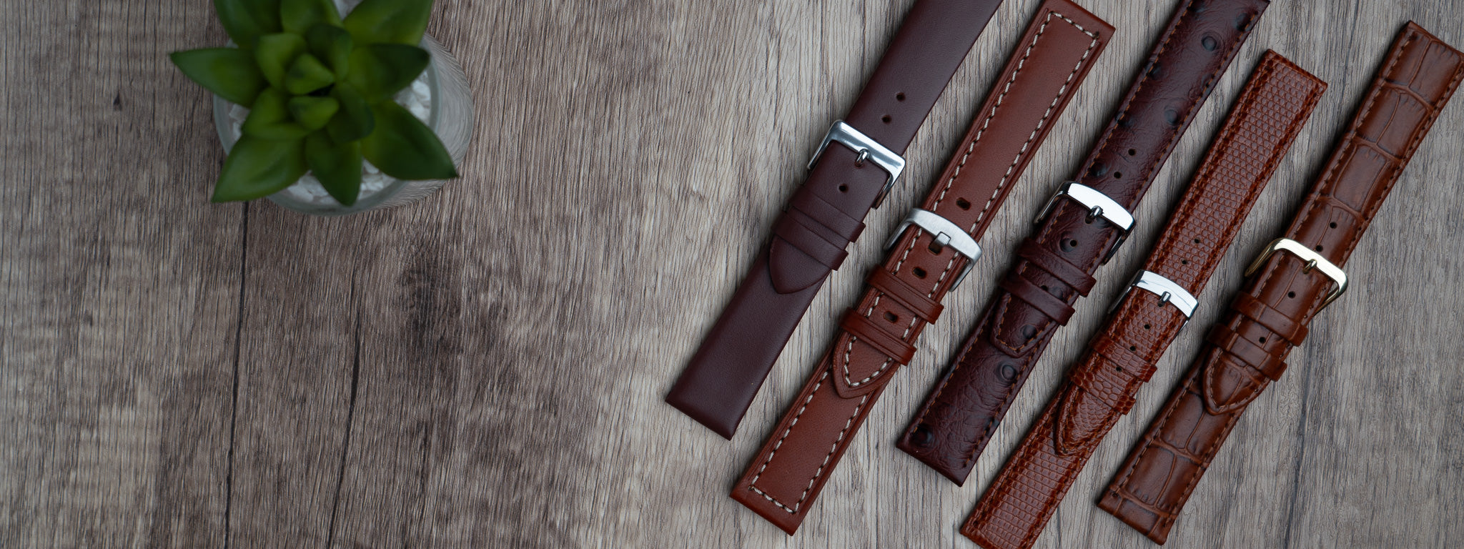 Brown replacement watch straps