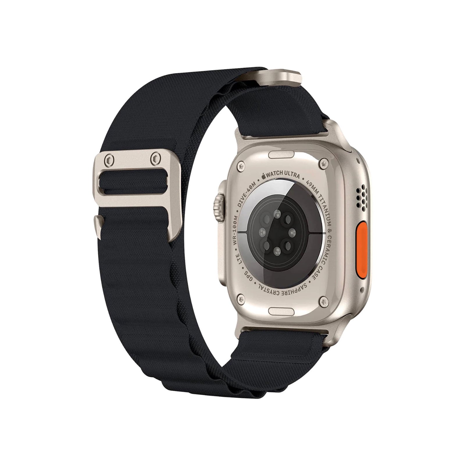 Alpine Loop Black Watch Strap For Apple