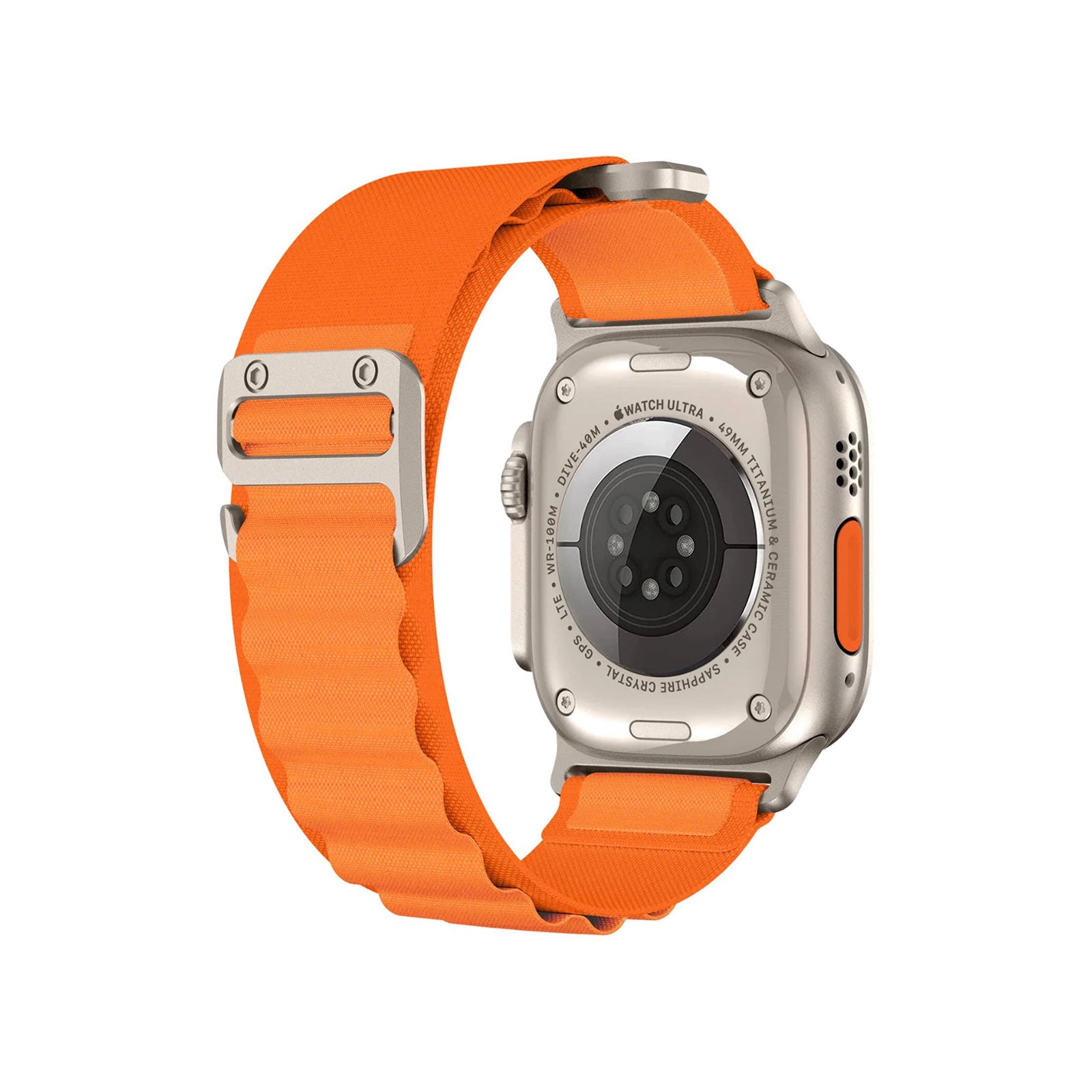 Alpine Loop Orange Watch Strap For Apple