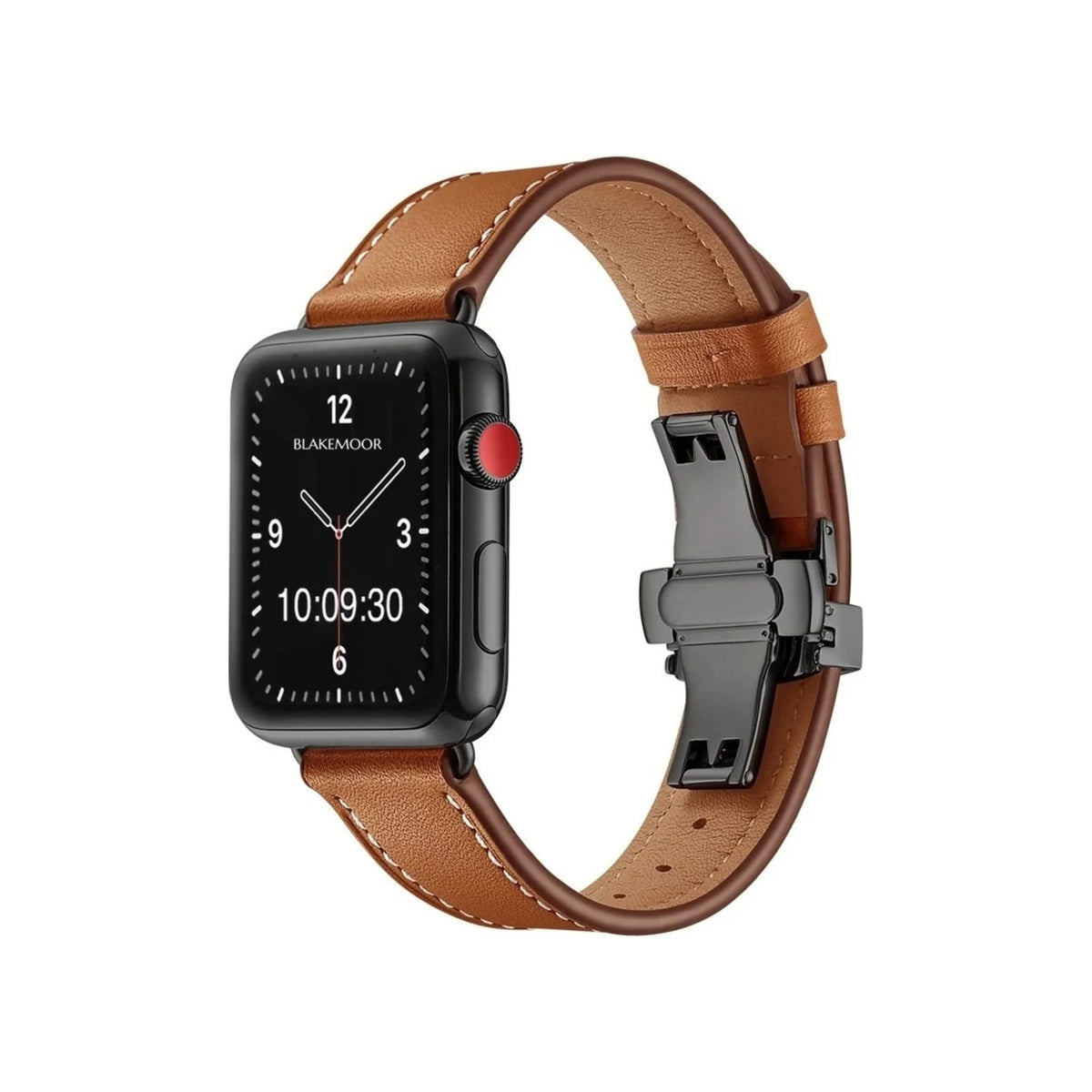 Aurum Brown Watch Strap for Apple with black clasp