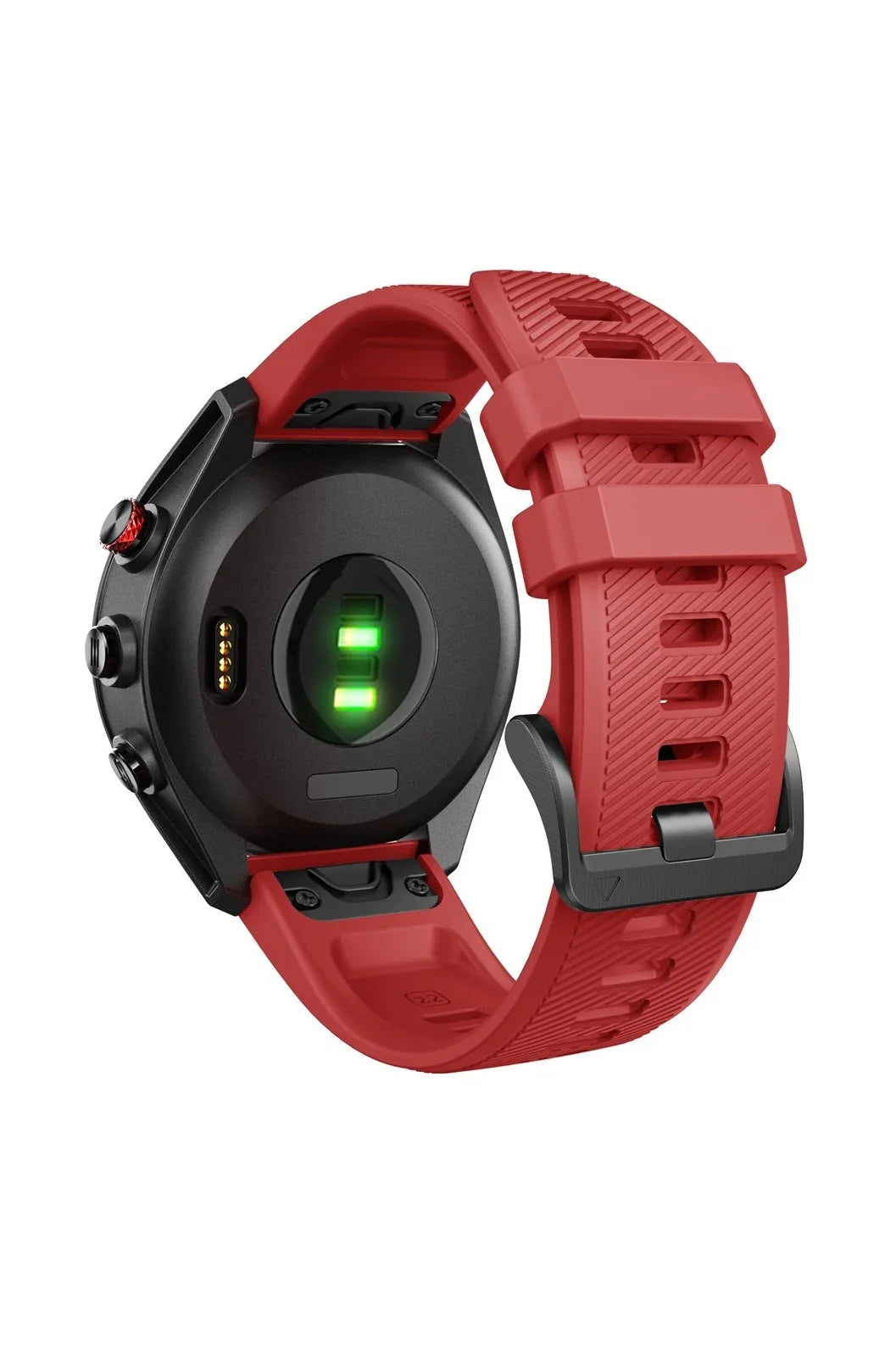 Red silicone strap on a Garmin Approach S62