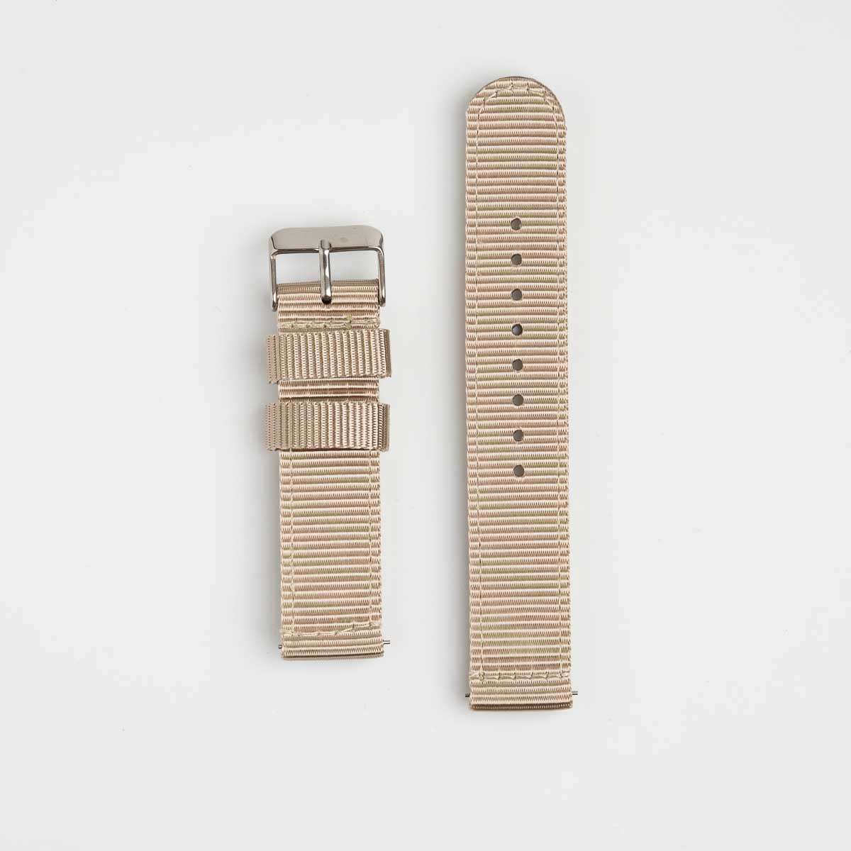 Nylon Quick Release Beige Watch Strap