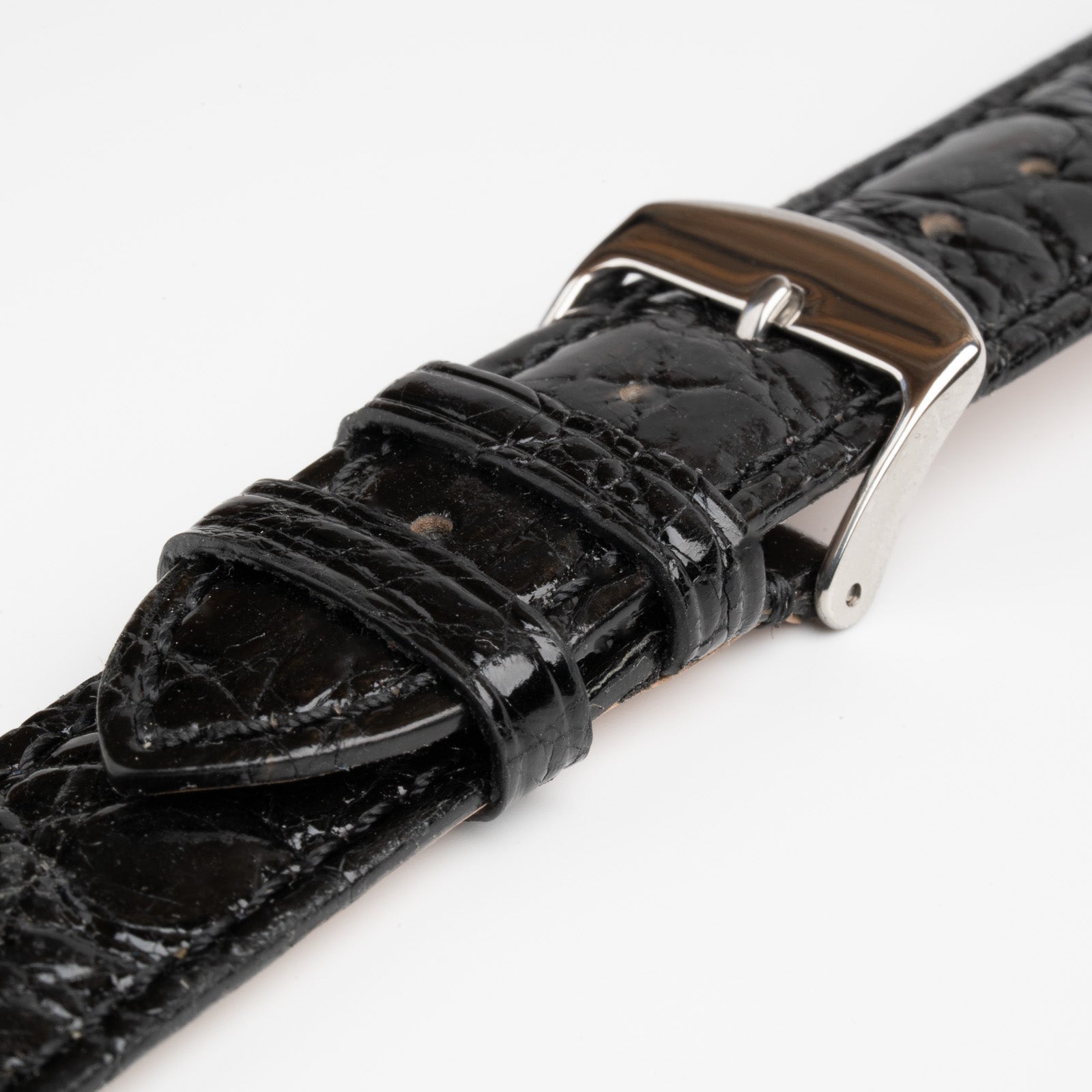 Autentico Crocodile Black Watch Strap
