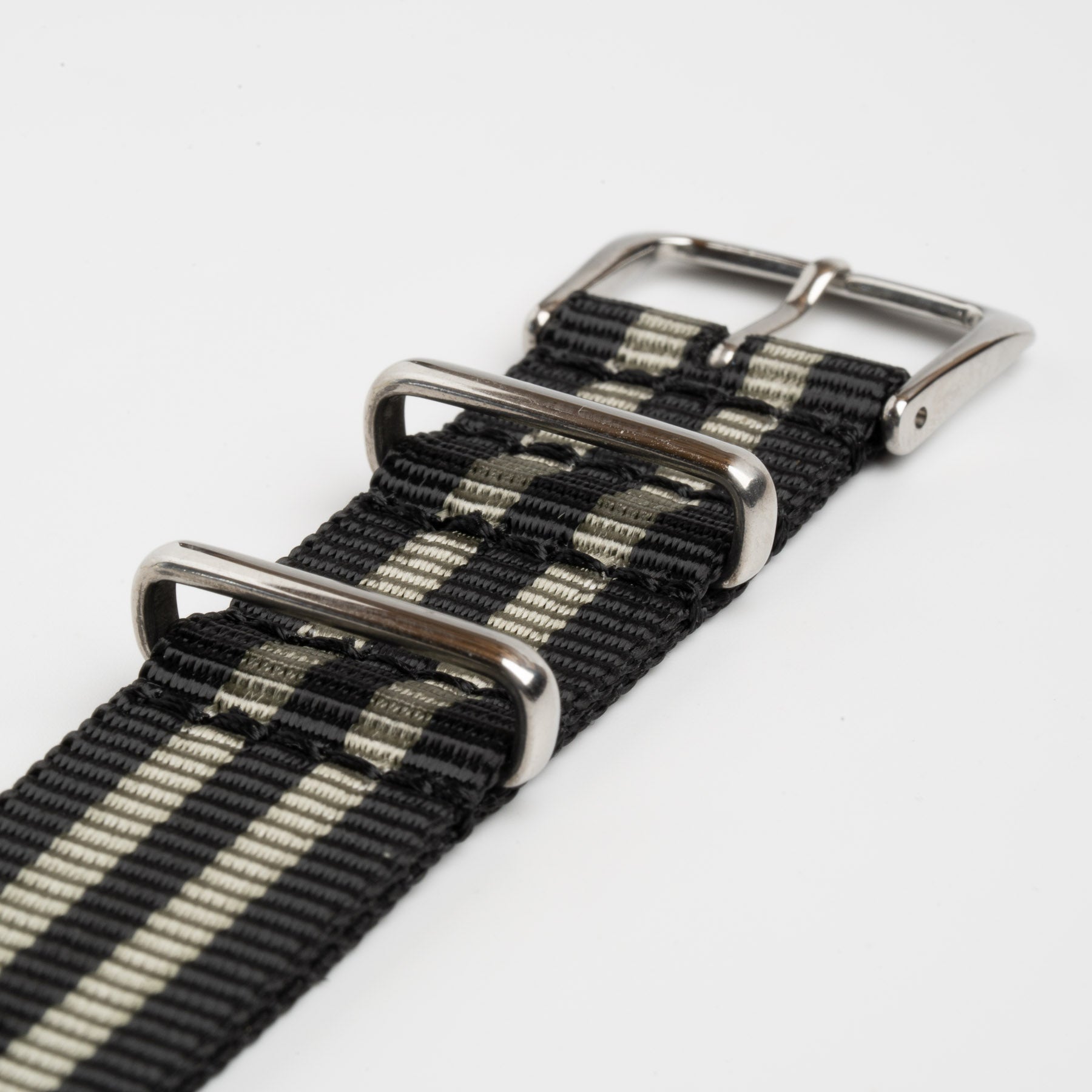 Weaverham Nylon Black & Grey Watch Strap