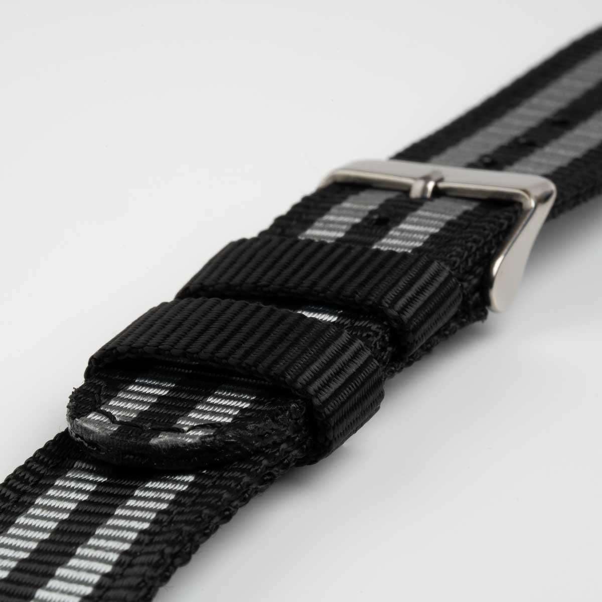Nylon Quick Release Black & Grey Watch Strap