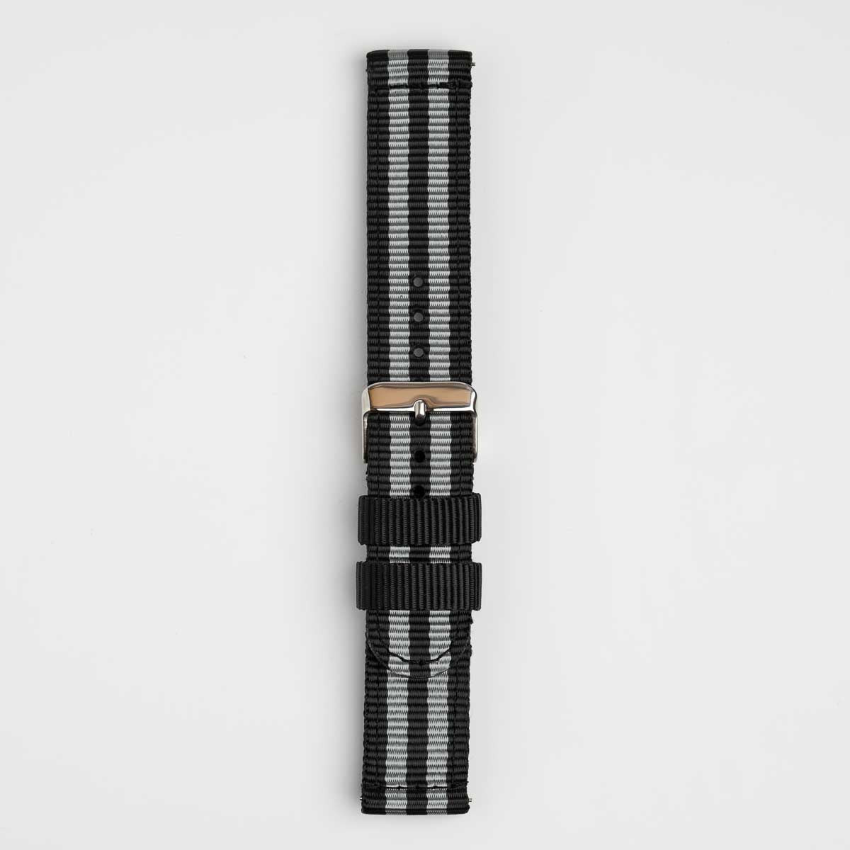 Nylon Quick Release Black & Grey Watch Strap