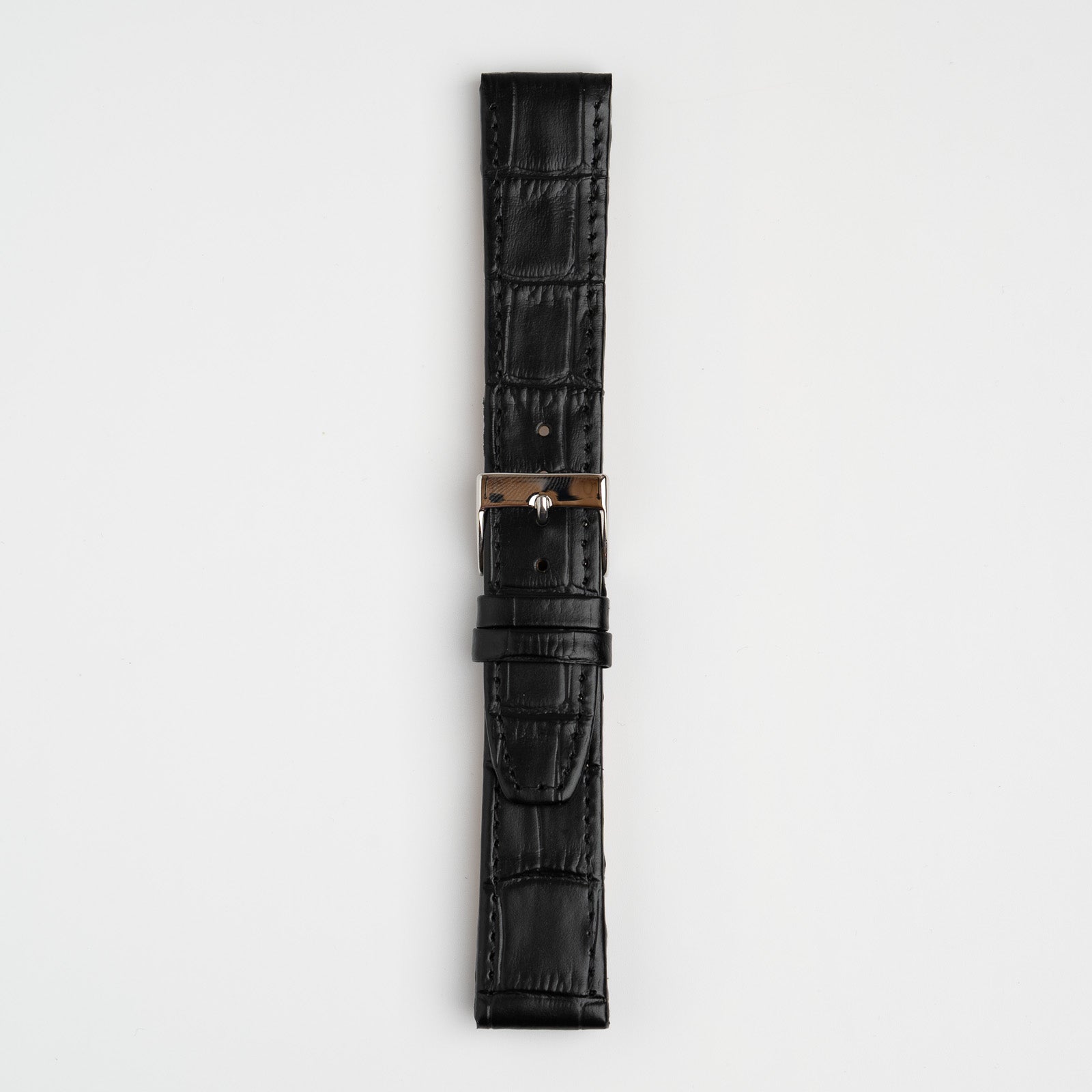 Open Ended Crocodile Black Watch Strap