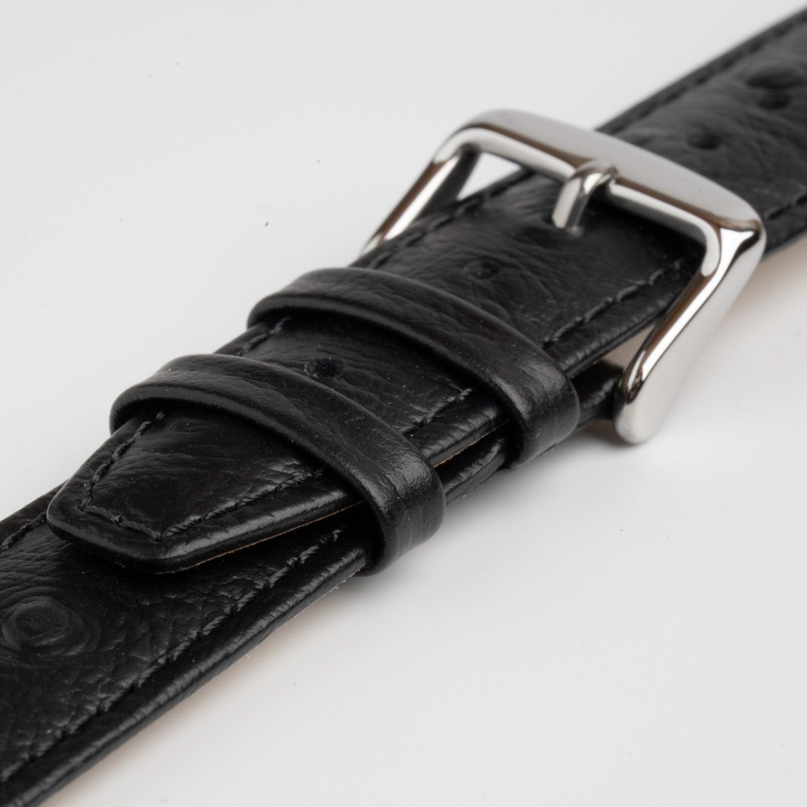 Sandbanks Ostrich Black Watch Strap