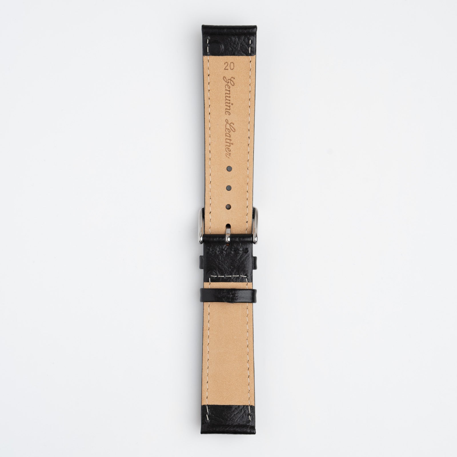 Sandbanks Ostrich Black Watch Strap
