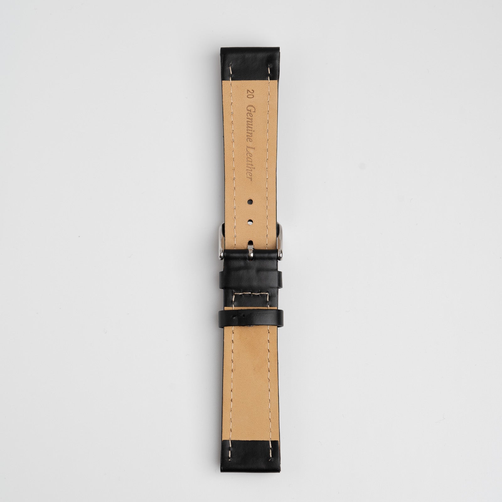 Raised Edge Black Watch Strap
