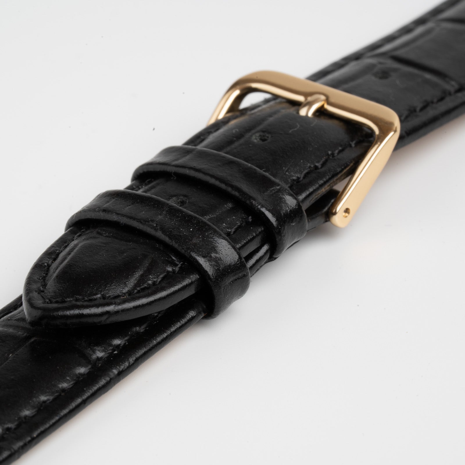 Alligator Value Padded Black Watch Strap