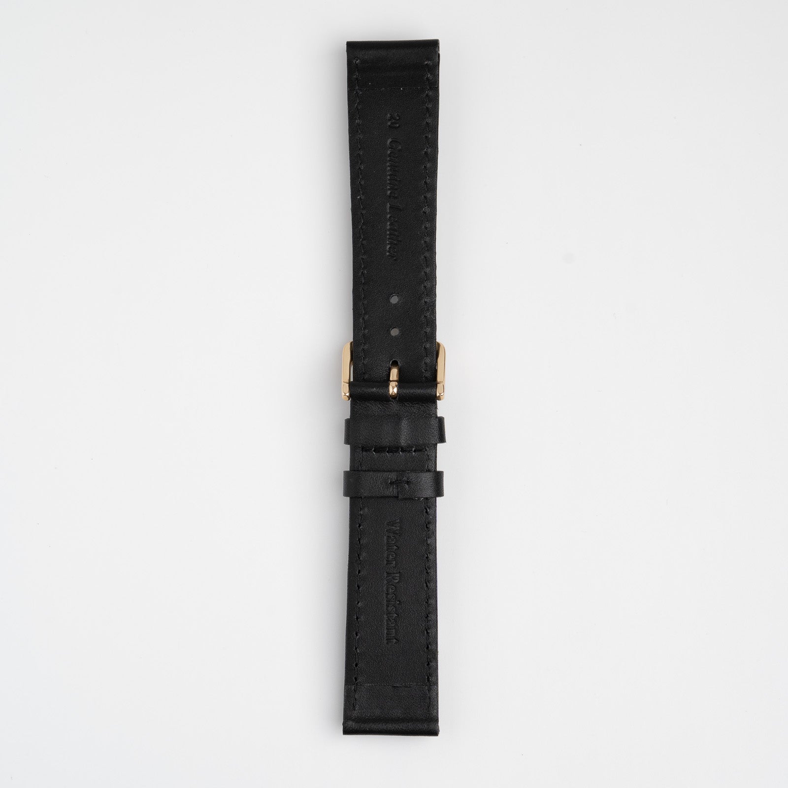 Water Resistant Stitched Black Watch Strap