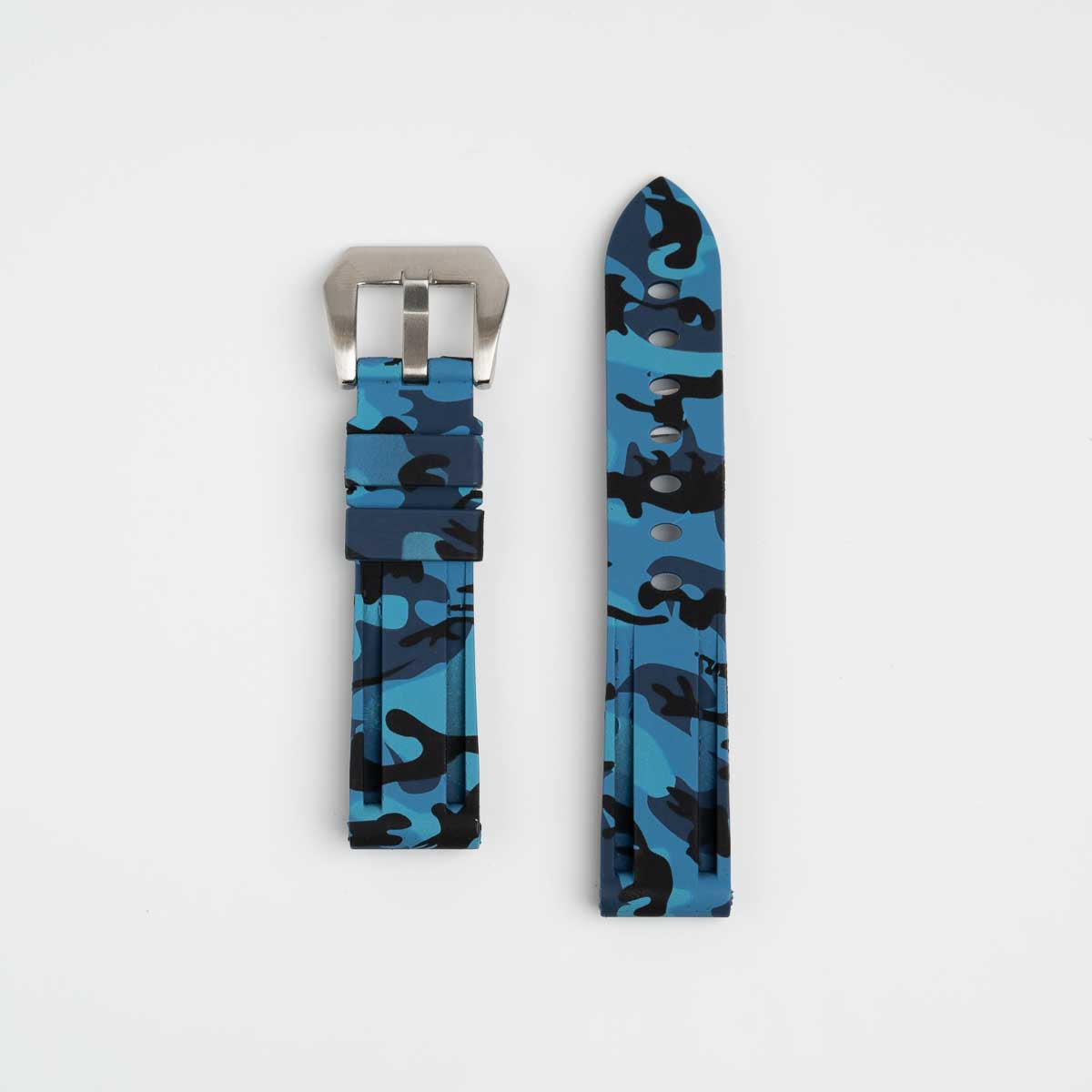 Submerge Camo Silicone Blue Watch Strap