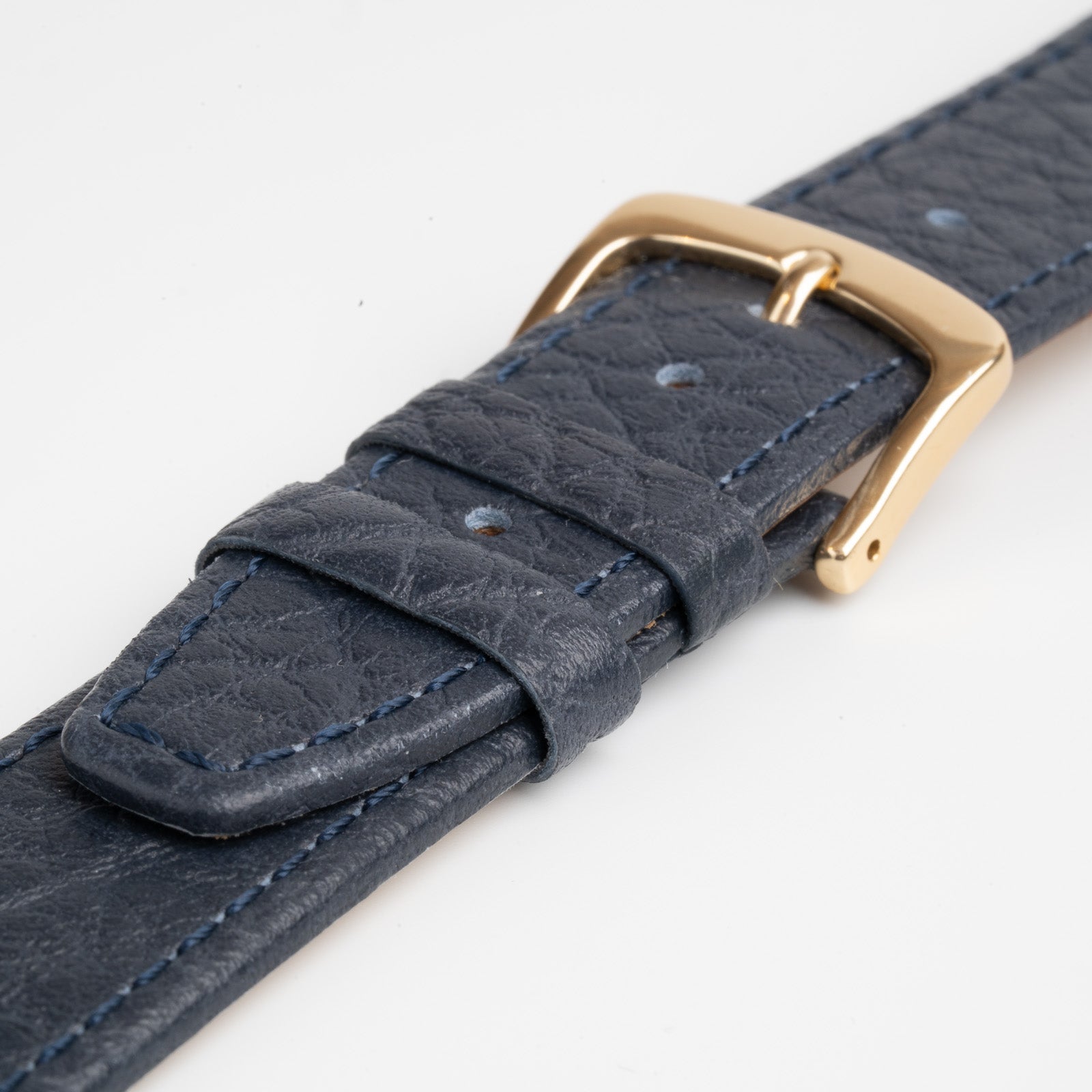 Natural Buffalo Blue Watch Strap