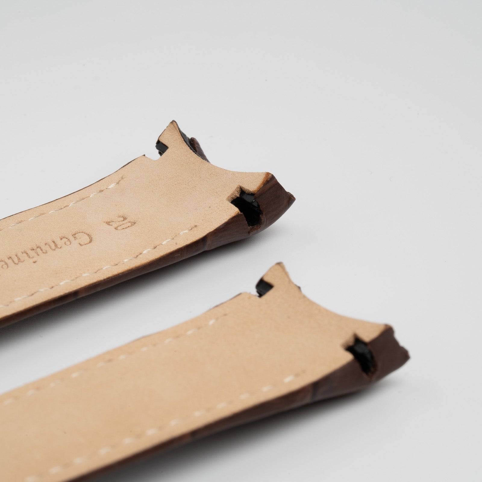 Alligator Curved Brown Watch Strap