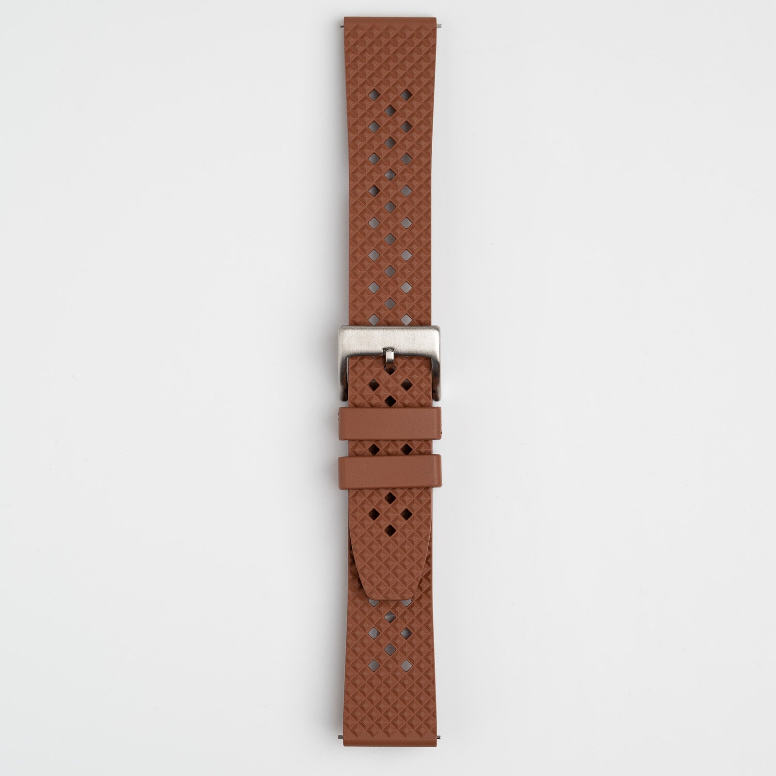 Hex FKM Quick Release Rubber Brown Watch Strap