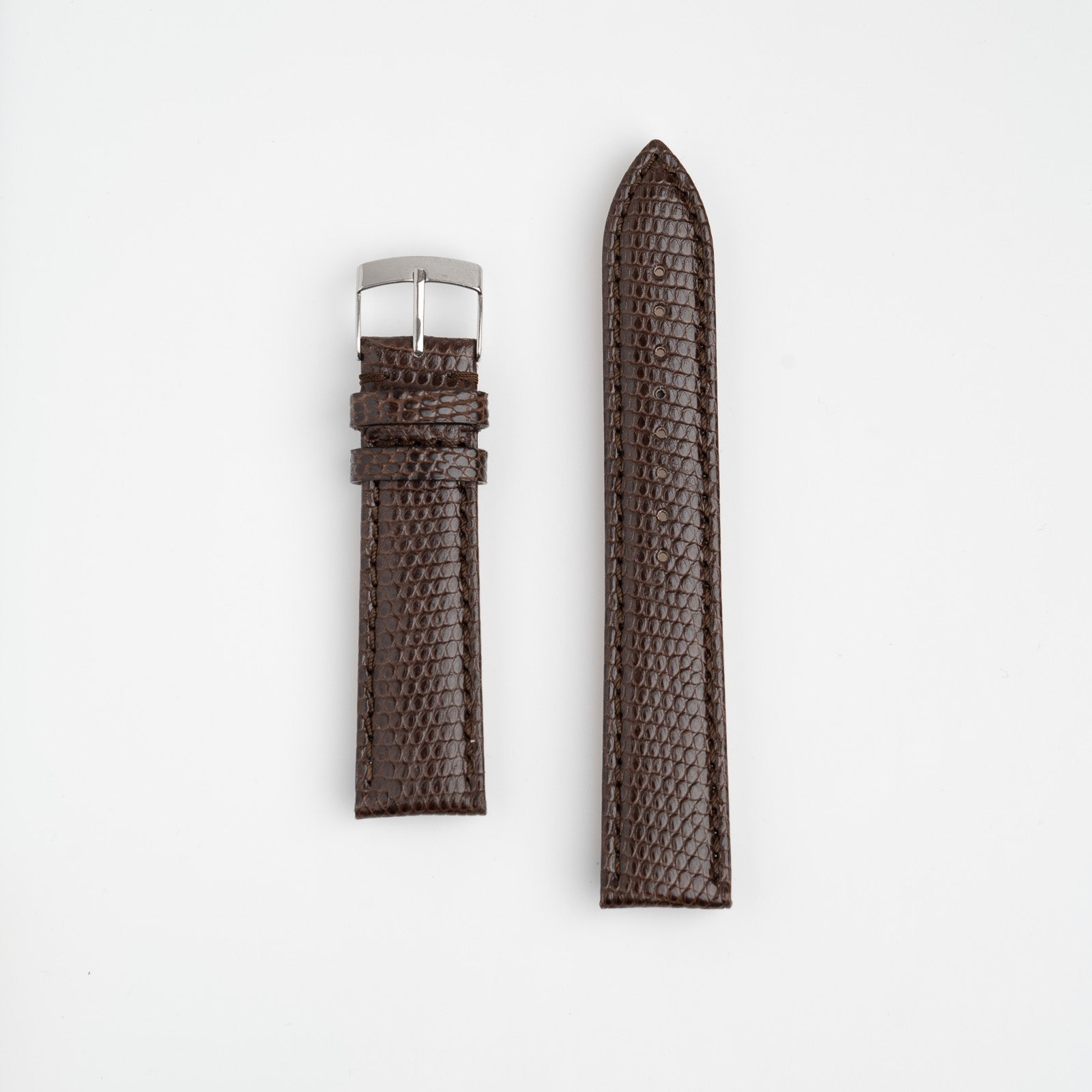 Brown Genuine Lizard Leather Watch Strap available in 14mm, 16mm, 18mm, 20mm