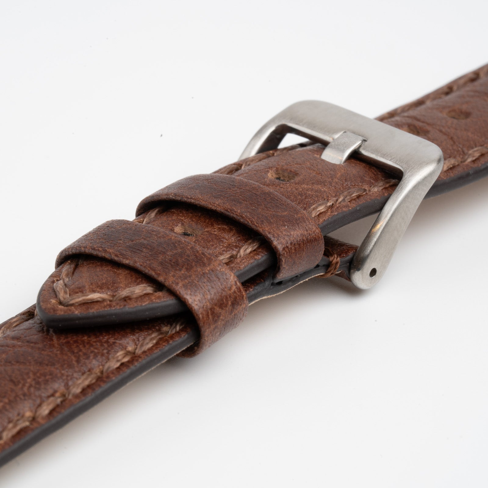 Windsor Stitched Brown Watch Strap