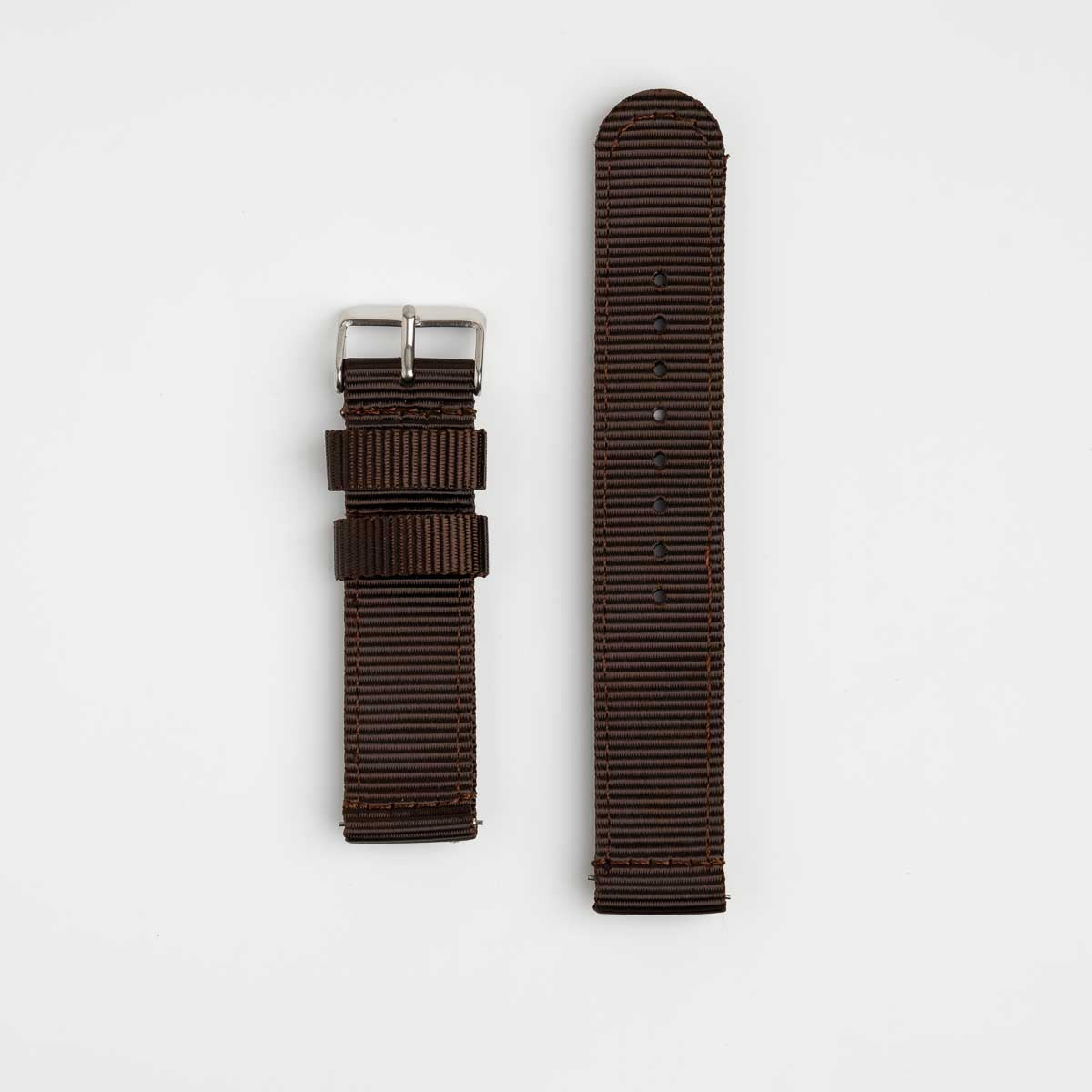 Nylon Quick Release Brown Watch Strap