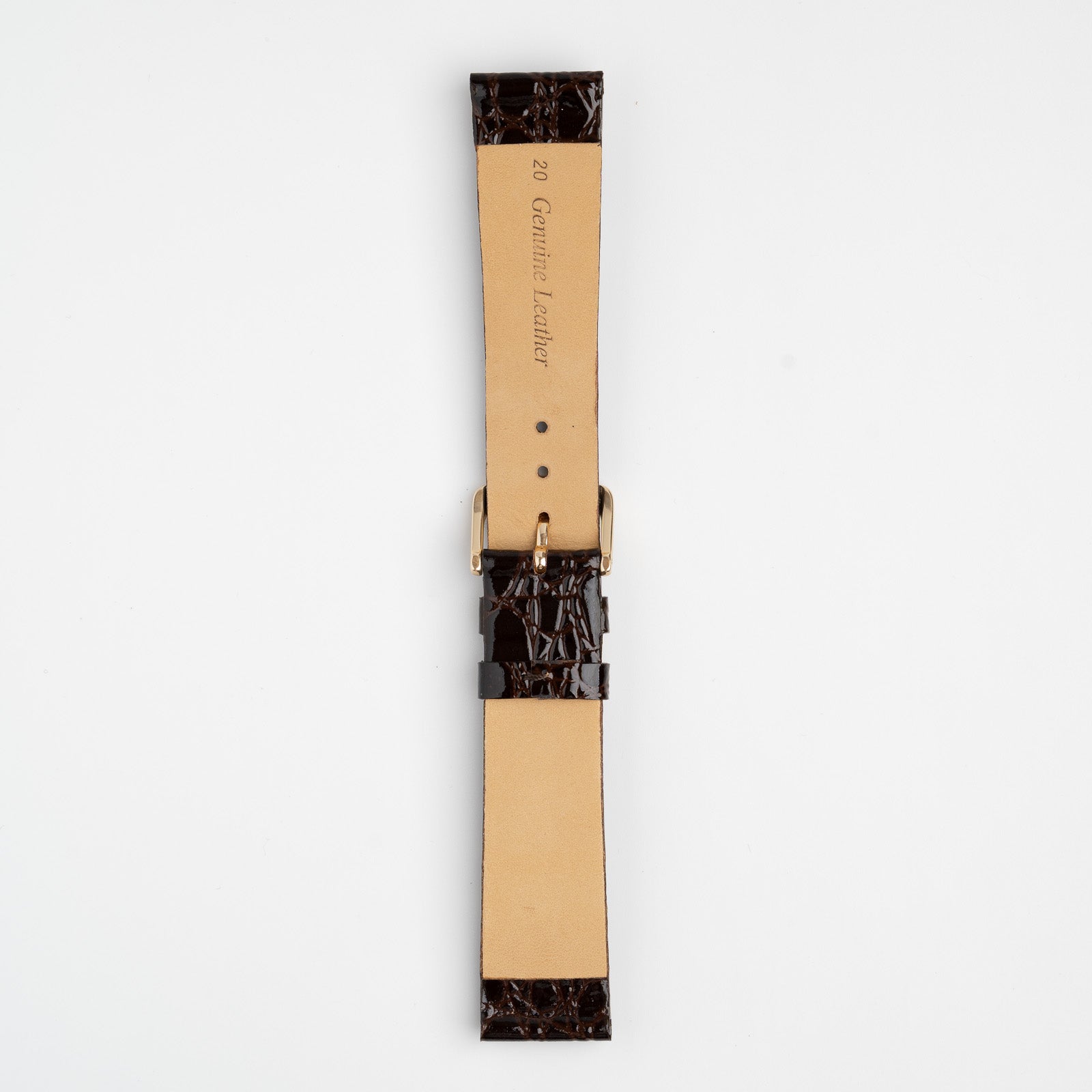 Patent Crocodile Brown Watch Strap