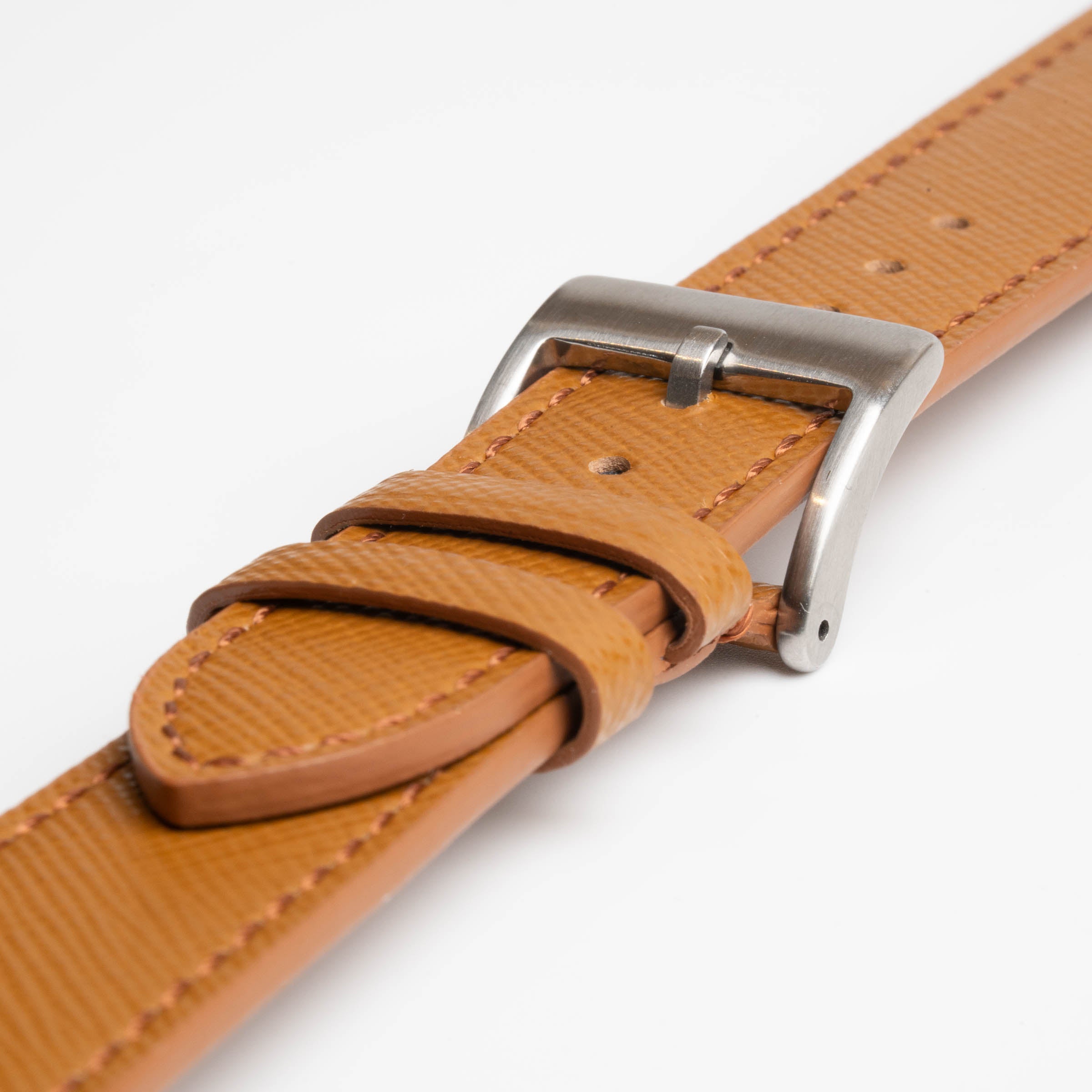 Saffiano Lux Brown Watch Strap
