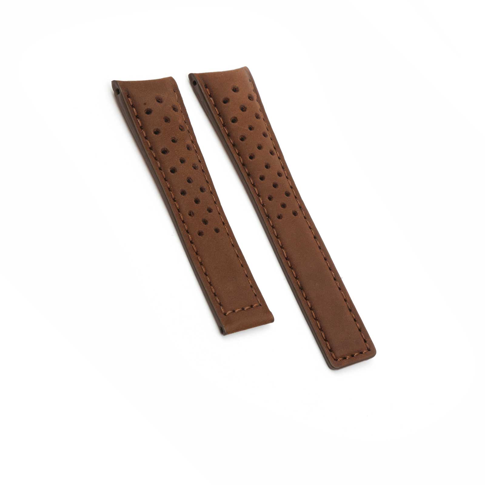 Brown Sports Perforated Tag Heuer Style Watch Strap