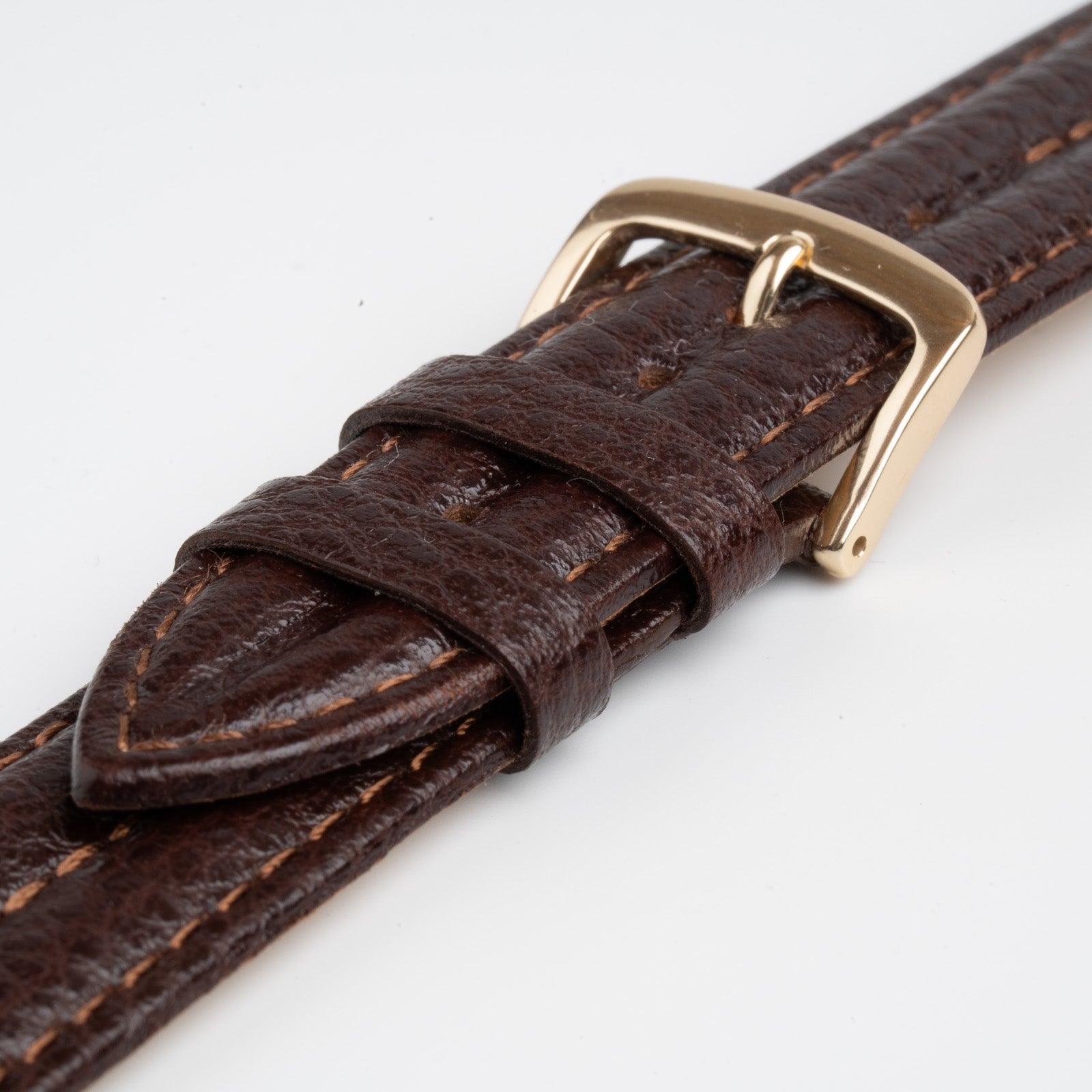 Double Ridge Brown Watch Strap