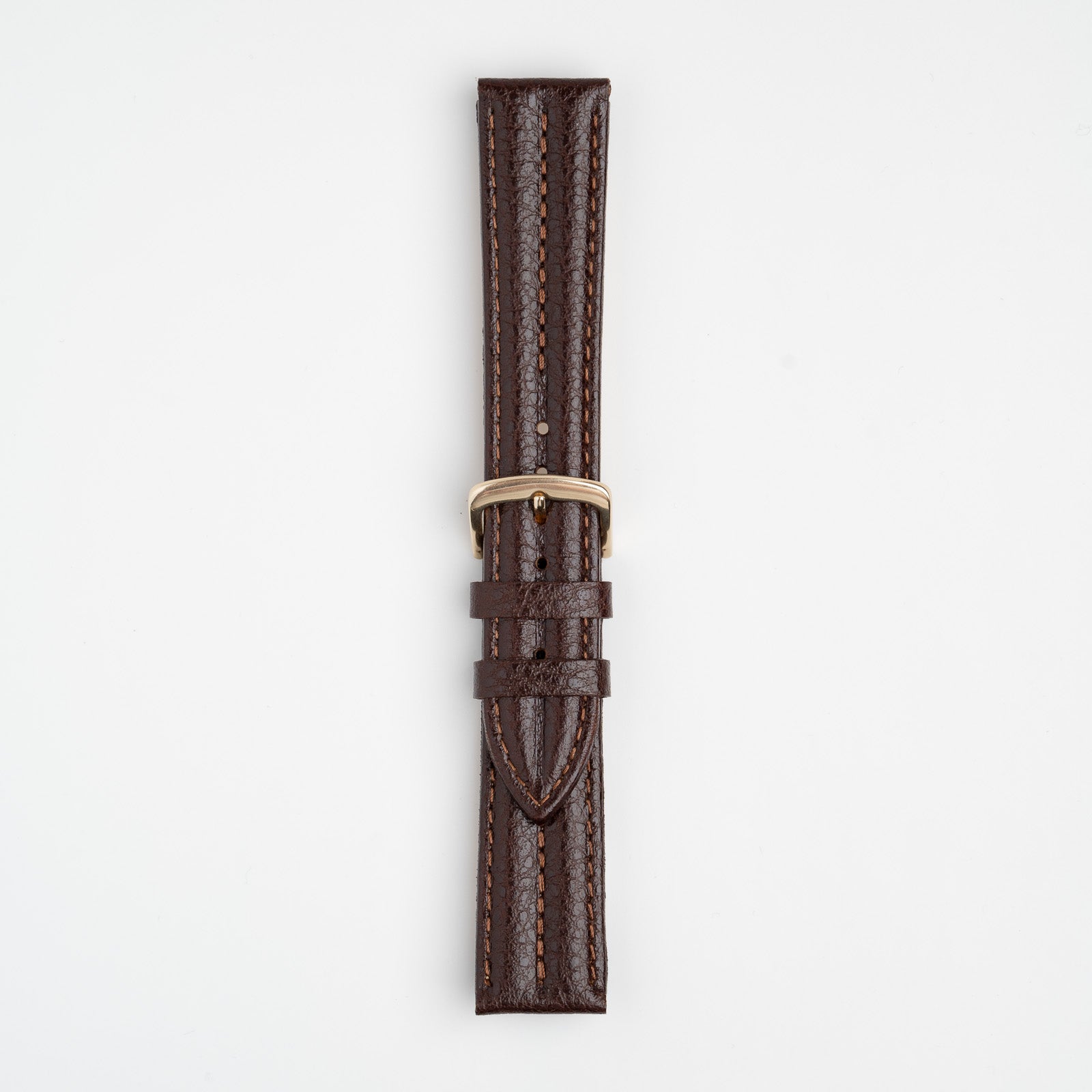 Double Ridge Brown Watch Strap