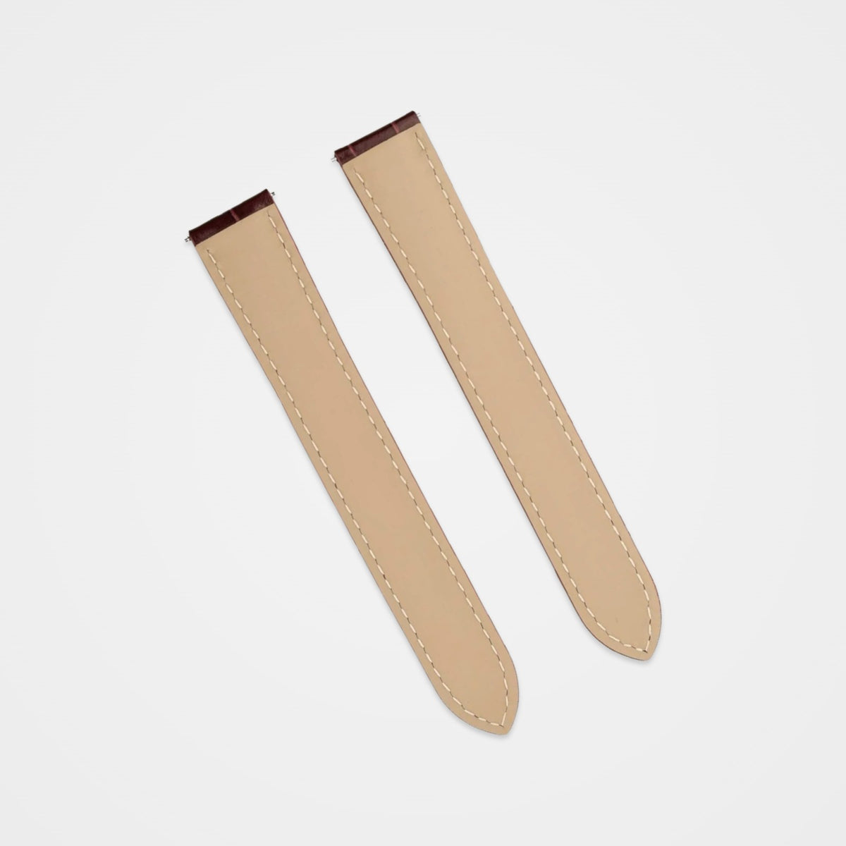 Brown square alligator grain strap to fit Cartier, back