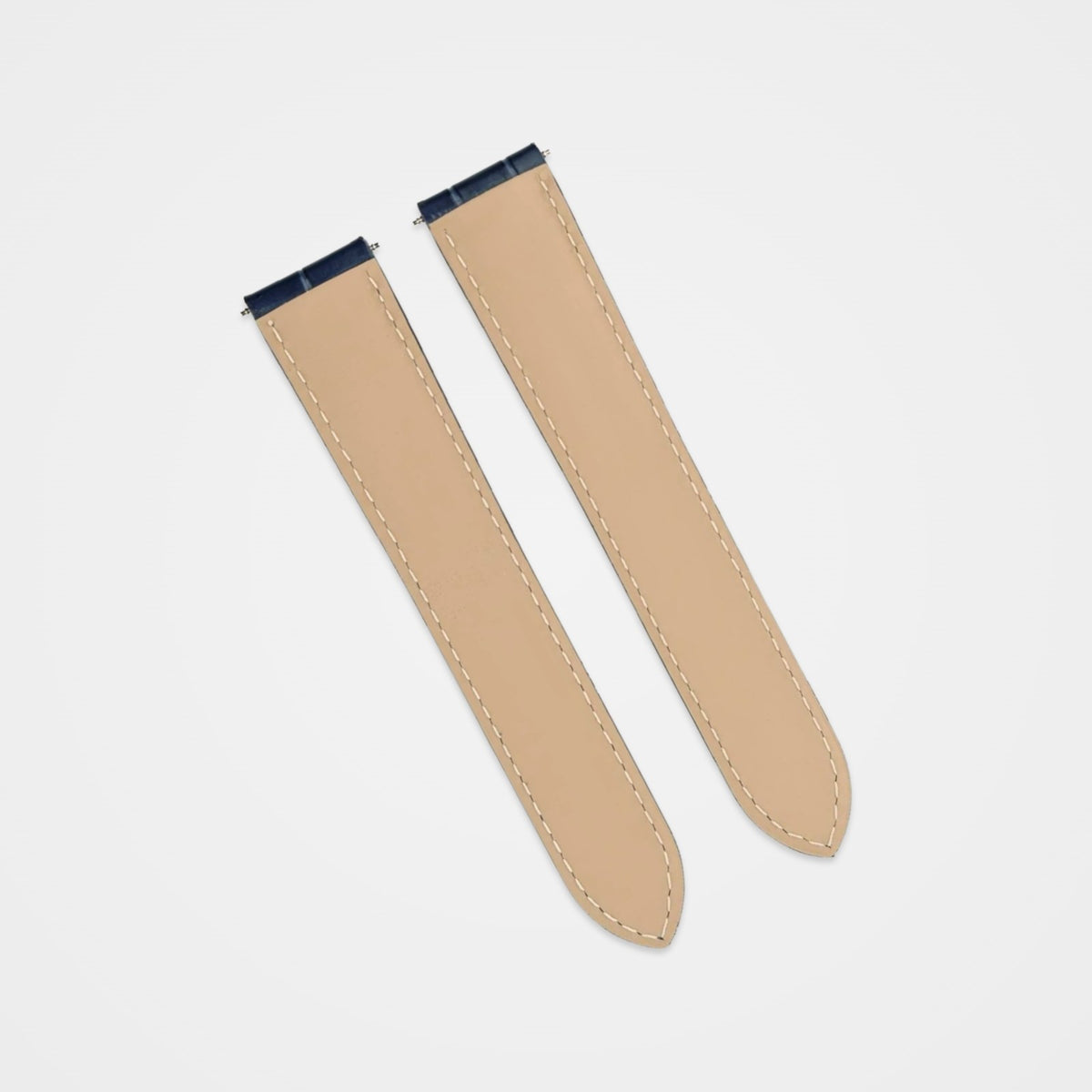 Blue square alligator grain strap to fit Cartier, back