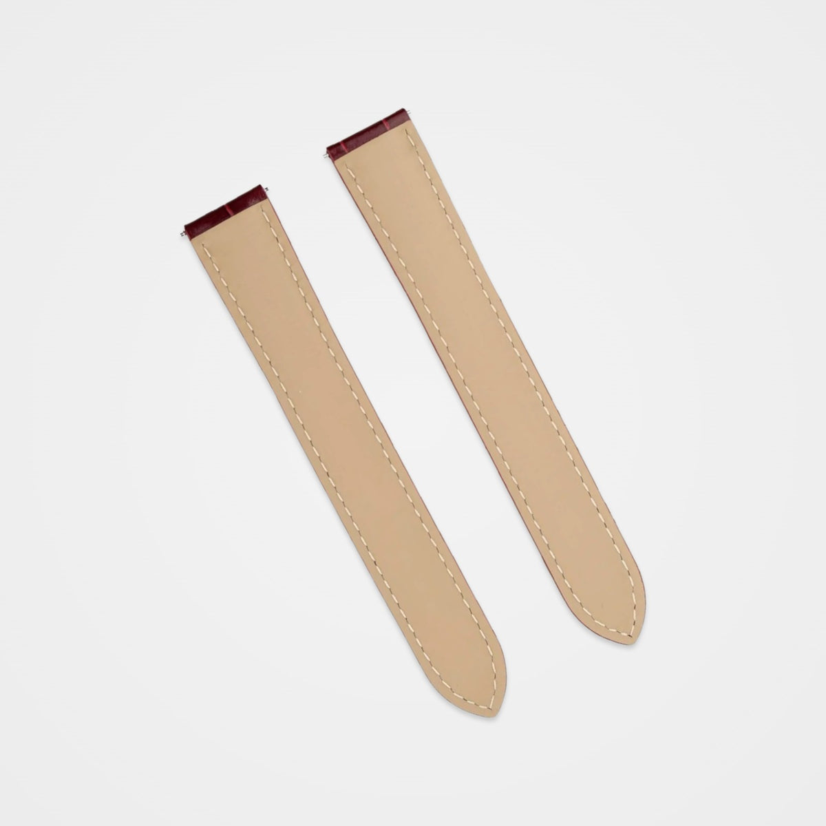 Red square alligator grain strap to fit Cartier, back