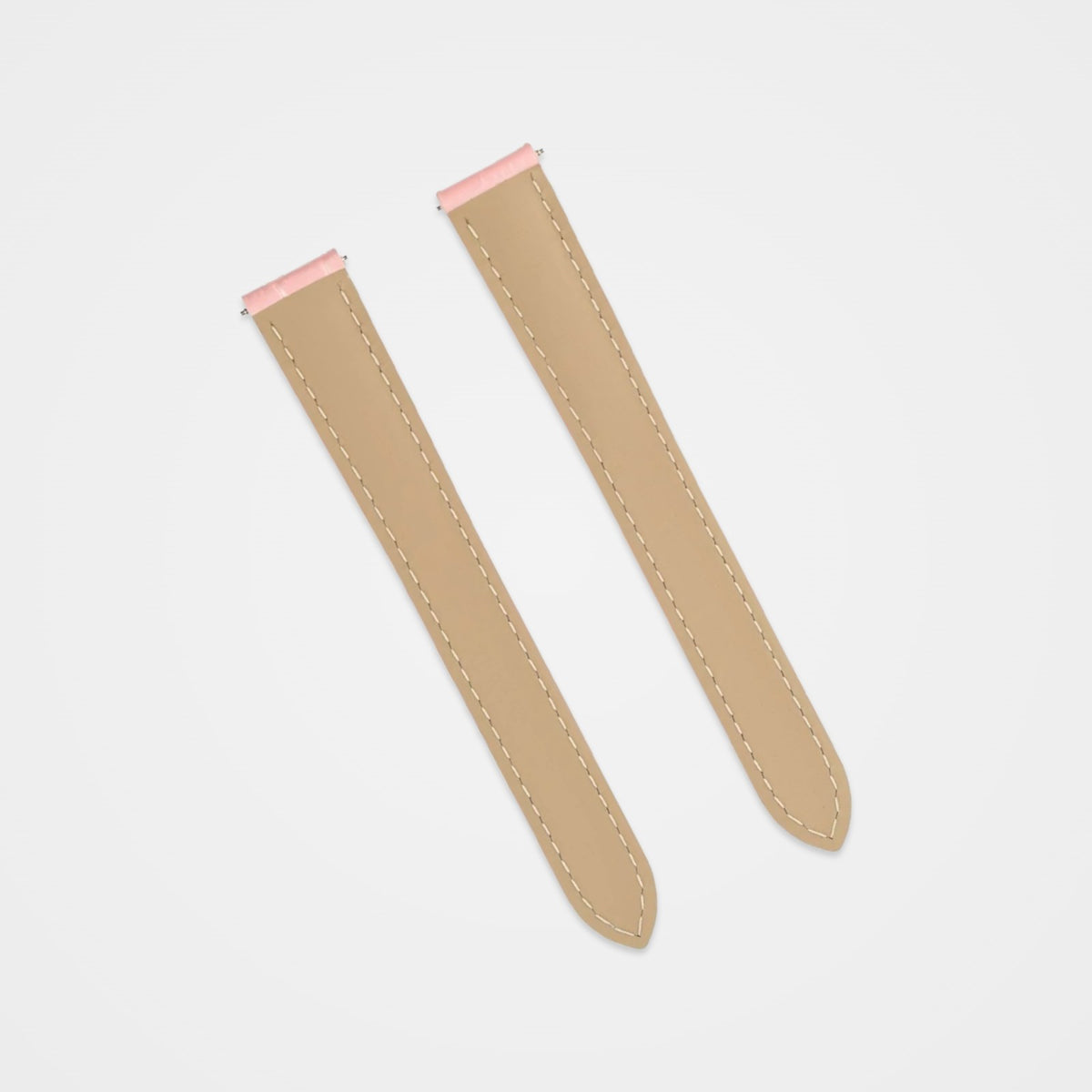 Pink square alligator grain strap to fit Cartier, back