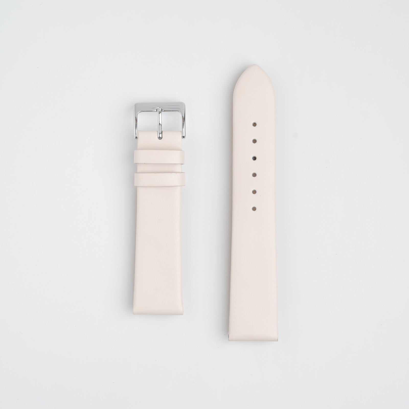 Cream Unstitched Smooth Genuine Leather Watch Strap 12mm, 14mm, 16mm, 18mm, 20mm, 22mm, 24mm, 26mm, 28mm, 30mm