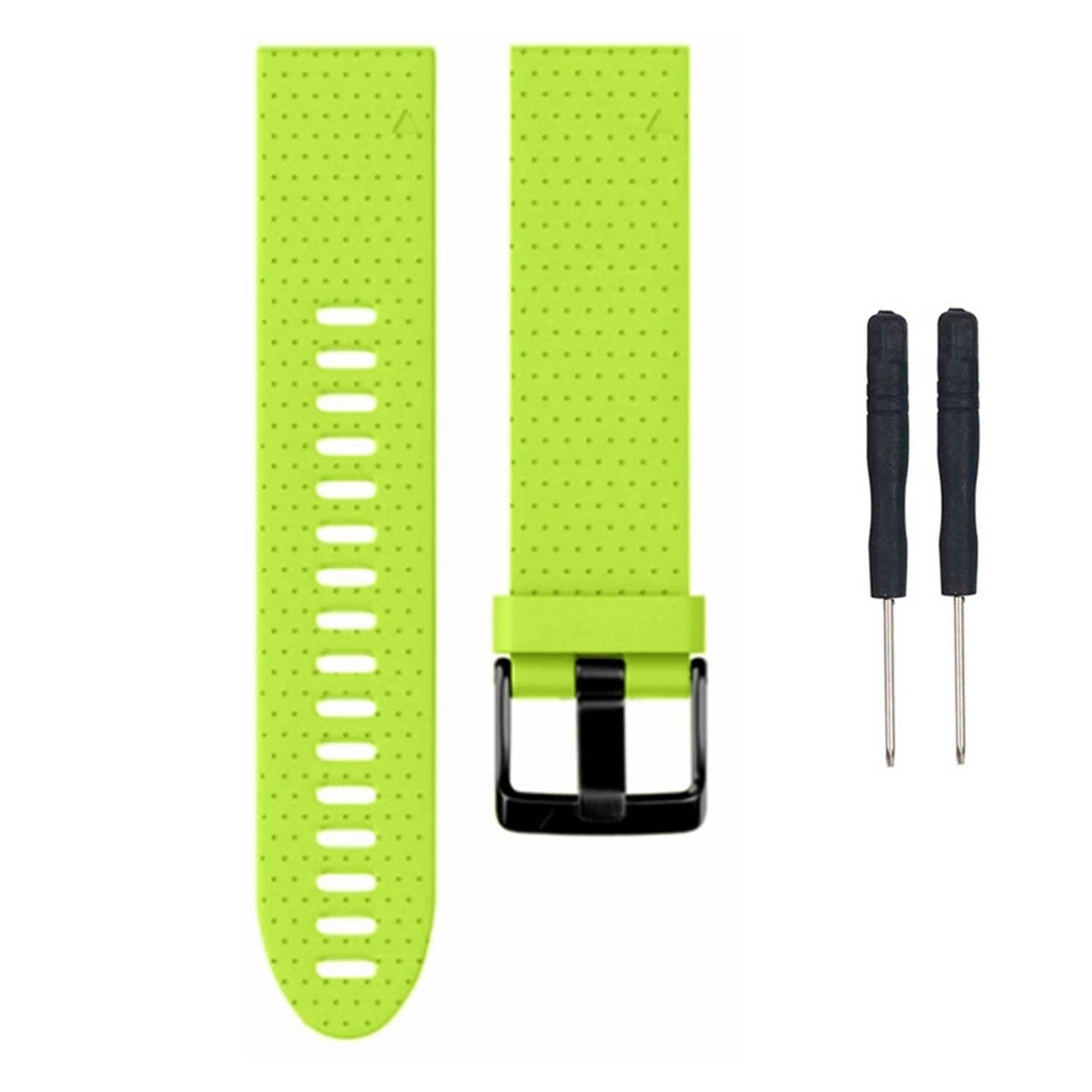 Bright Green silicone replacement strap for the Garmin Fenix 5S