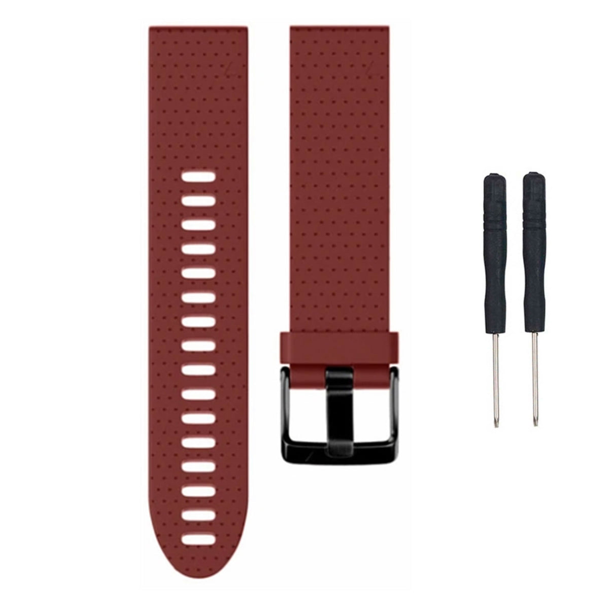 Maroon silicone replacement strap for the Garmin Fenix 5S