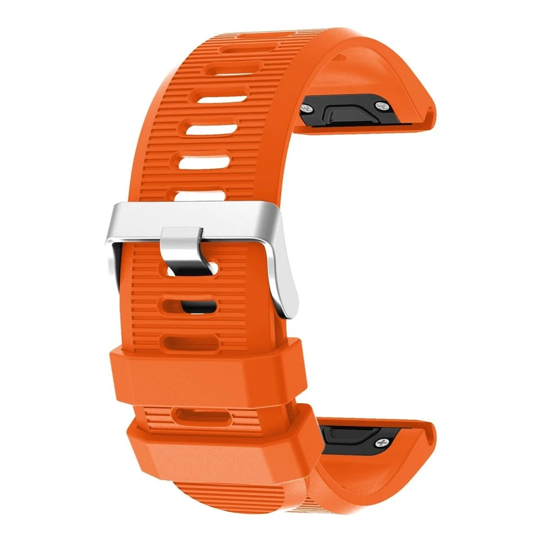 Orange silicone replacement strap for the Garmin Fenix 6X