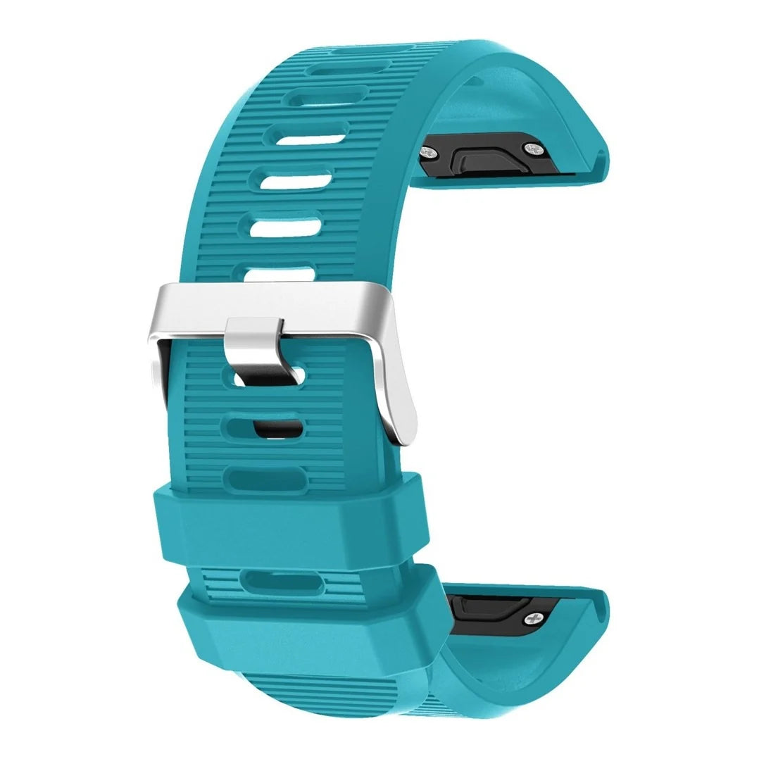 Teal silicone replacement strap for the Garmin Fenix 6X