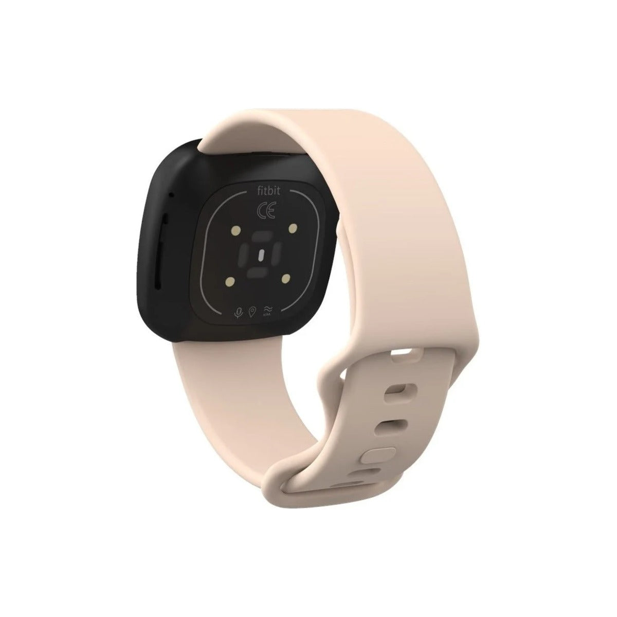 Light Pink silicone strap on a Fitbit Sense