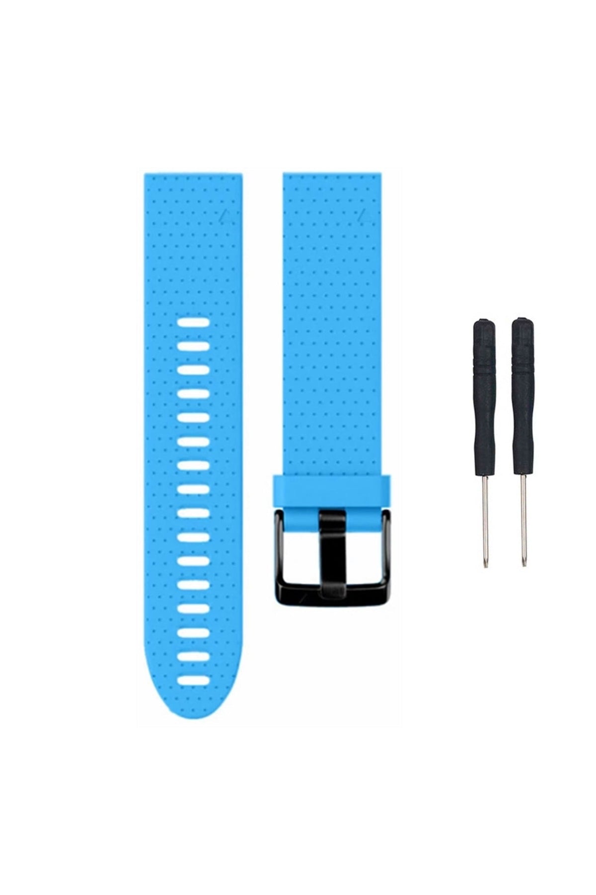 Light Blue silicone QuickFit strap for 20mm Garmin watches