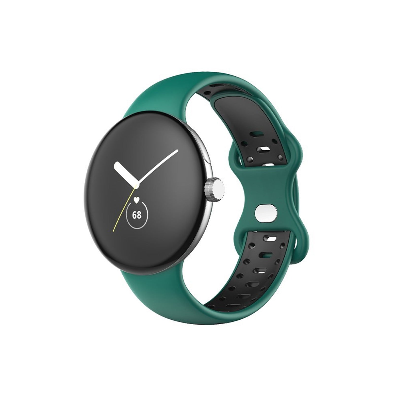 Google Pixel Style Sports Silicone Green & Black Watch Strap
