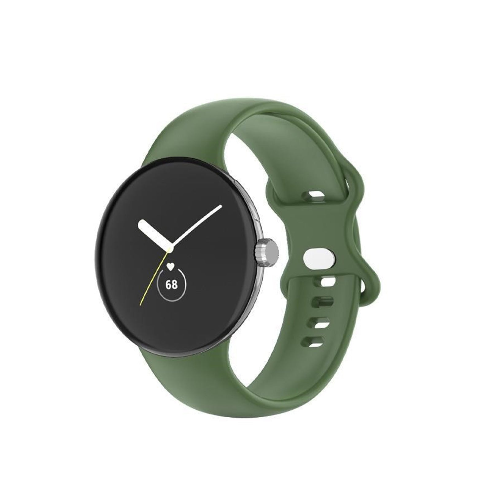 Google Pixel Style Plain Silicone Green Watch Strap
