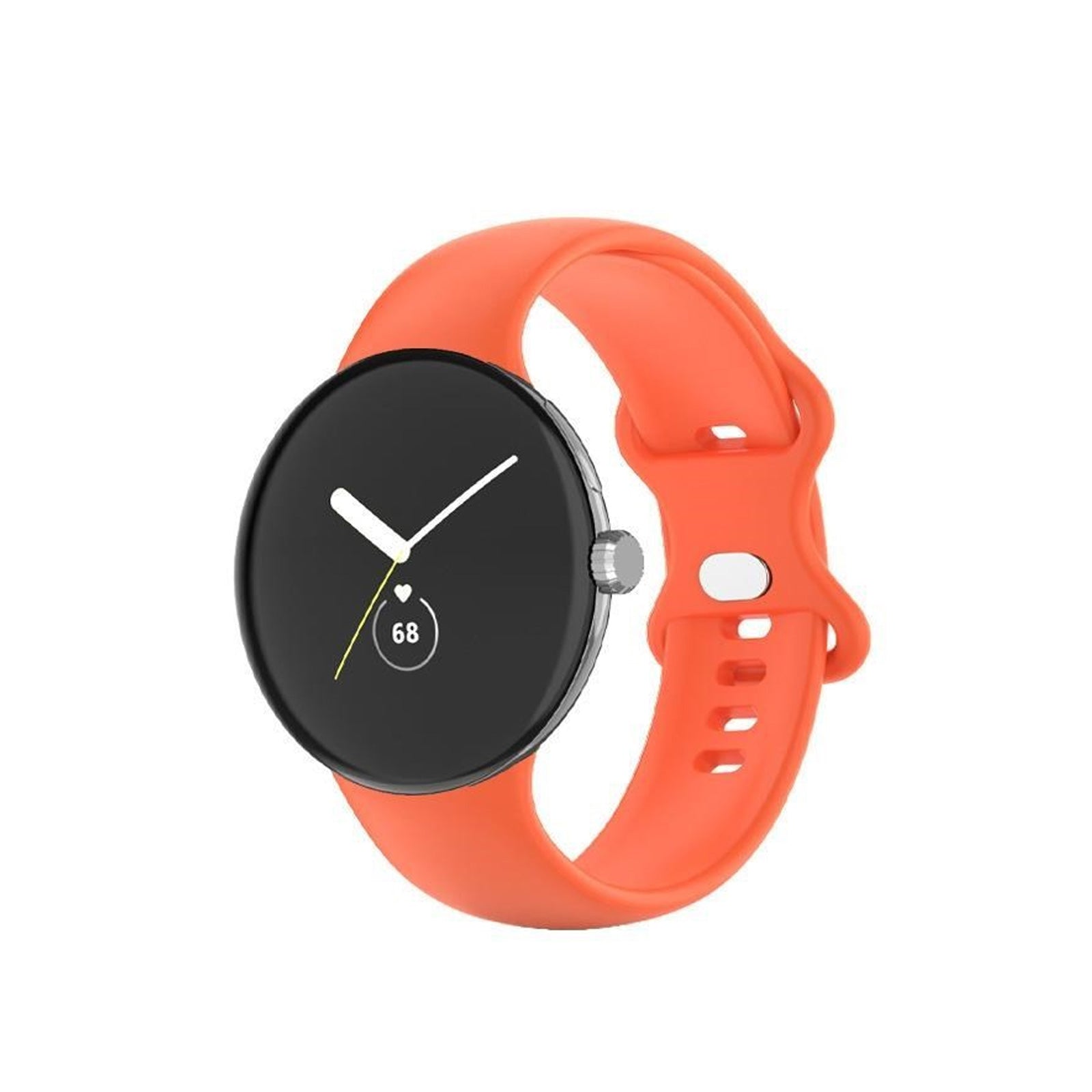 Google Pixel Style Plain Silicone Orange Watch Strap