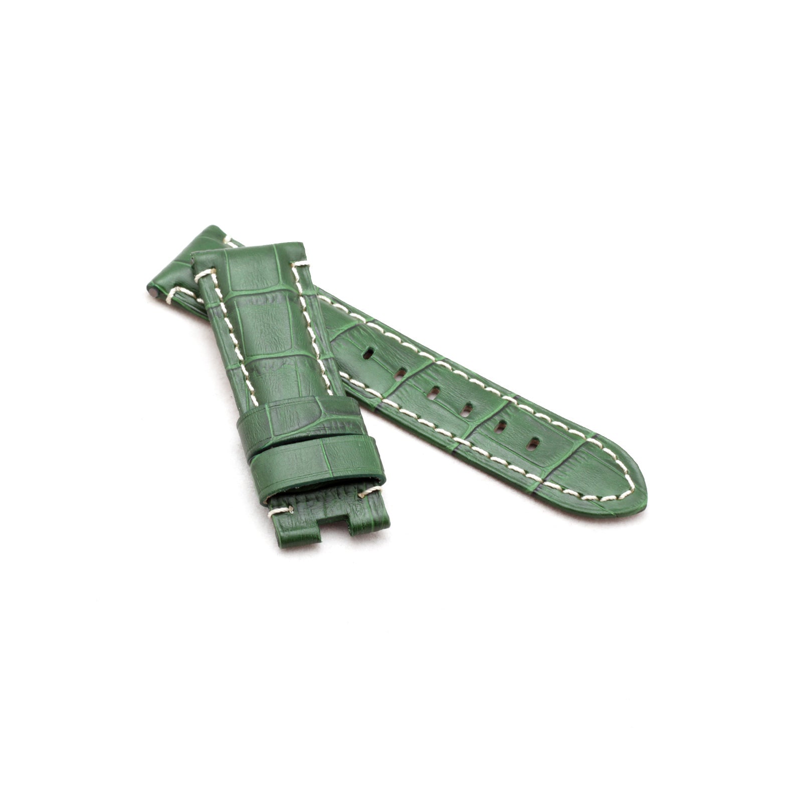 Green Alligator Panerai Style Deployment Strap