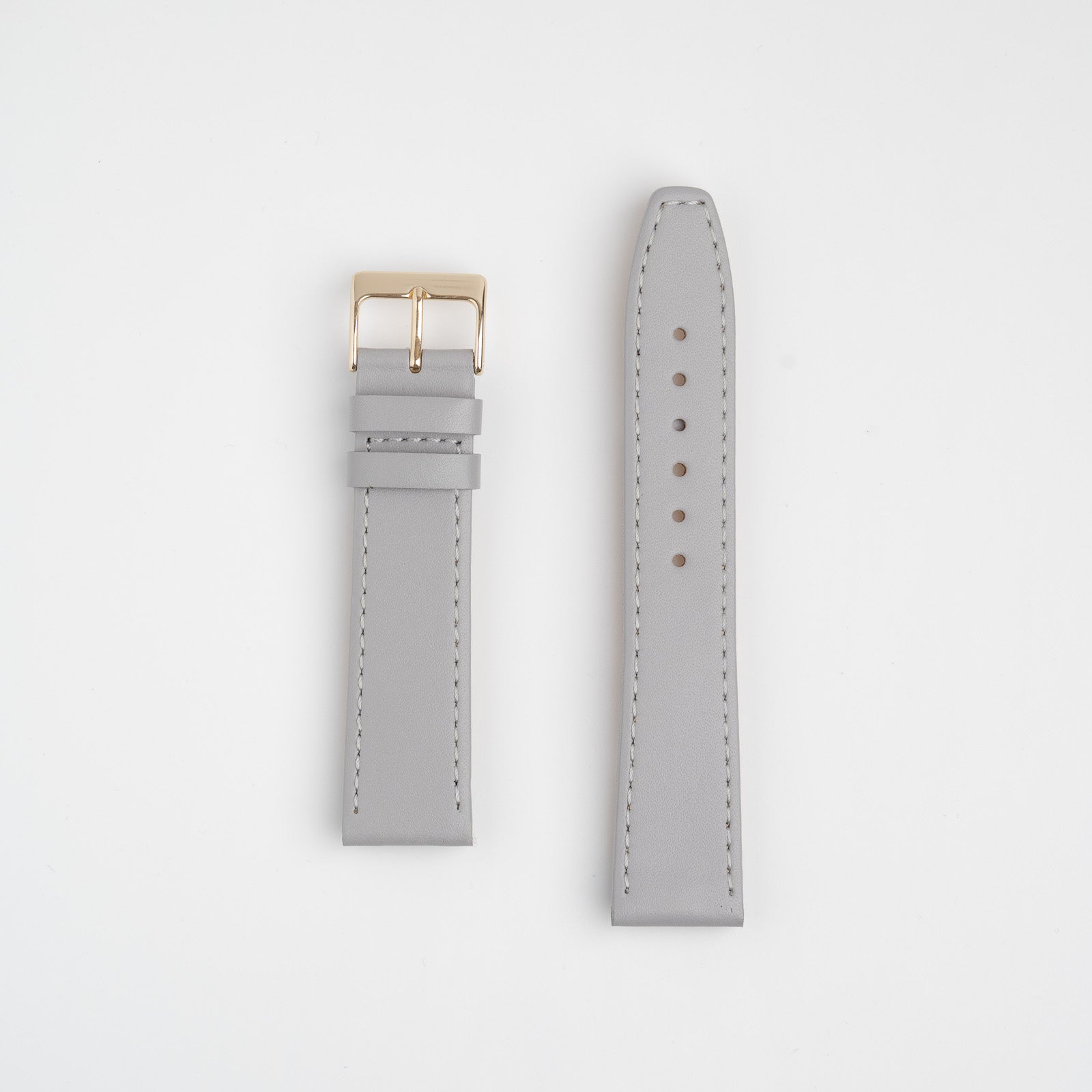 Timeless classic grey leather watch strap featuring a square end, enhanced with soft nubuck lining. Available in 12mm, 14mm, 16mm, 18mm, 20mm, 22mm