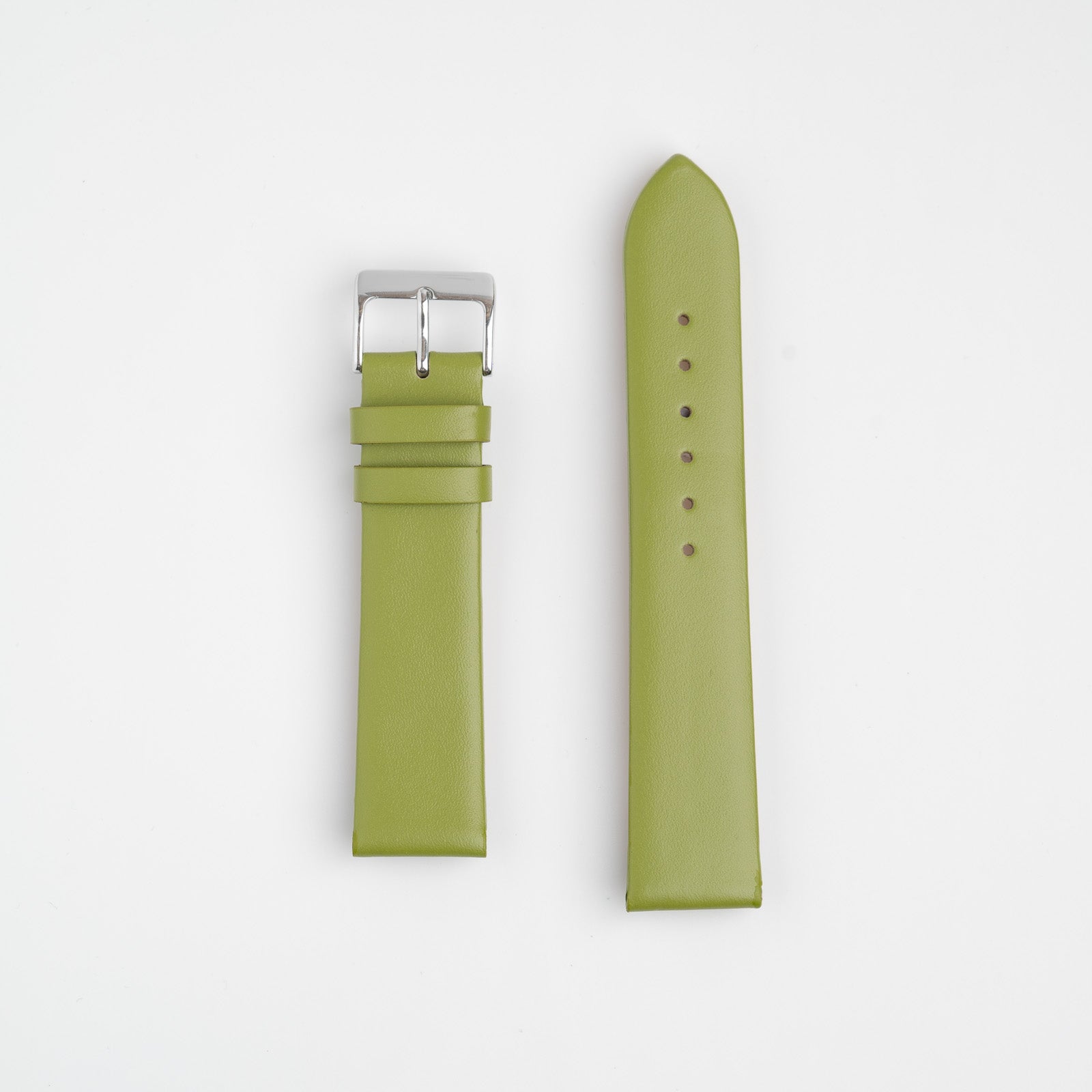Lime Green Unstitched Smooth Genuine Leather Watch Strap 12mm, 14mm, 16mm, 18mm, 20mm, 22mm, 24mm, 26mm, 28mm, 30mm