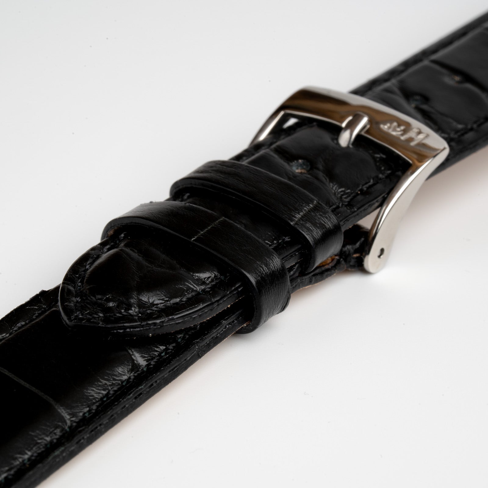 Amadeus Alligator Matt Black Watch Strap