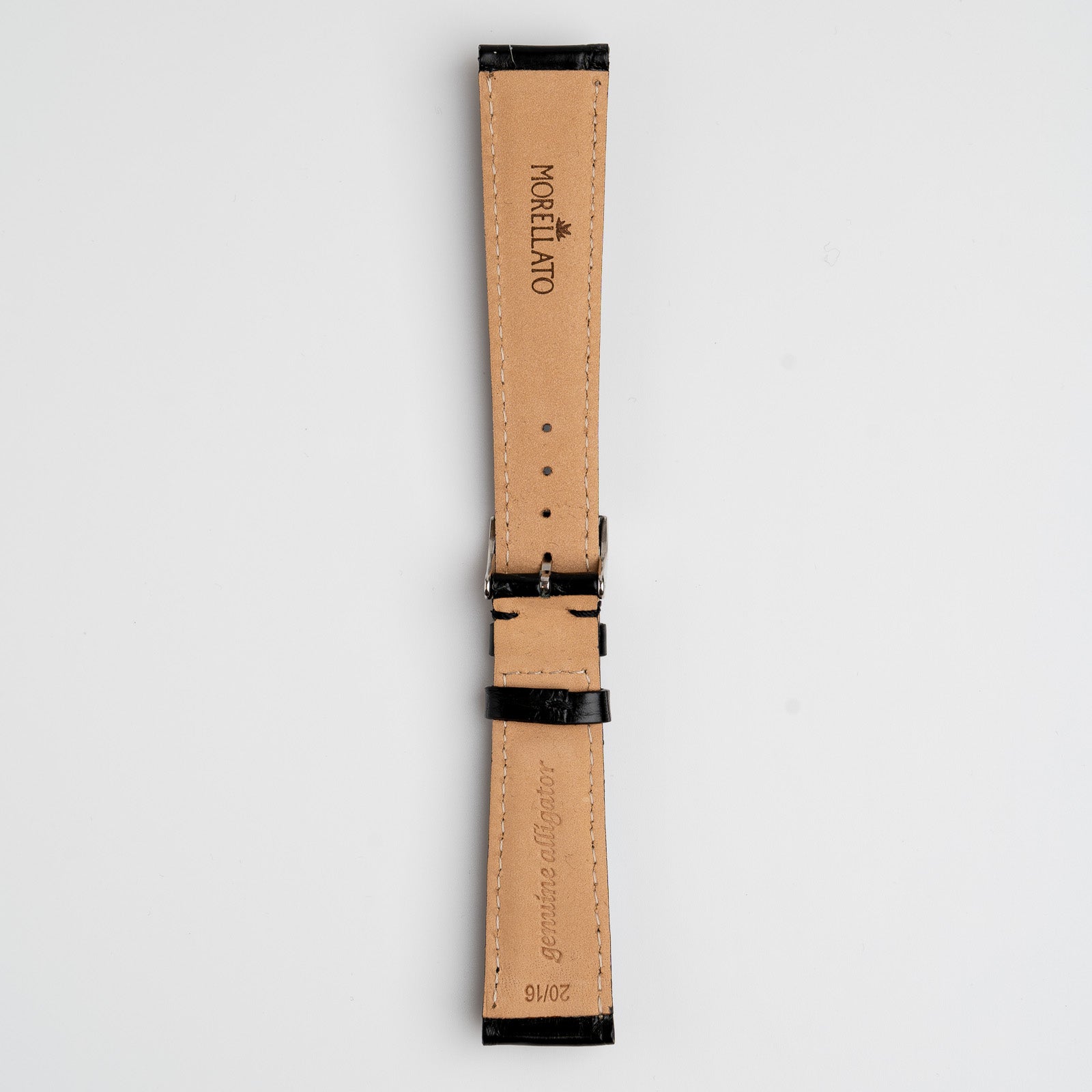 Amadeus Alligator Matt Black Watch Strap