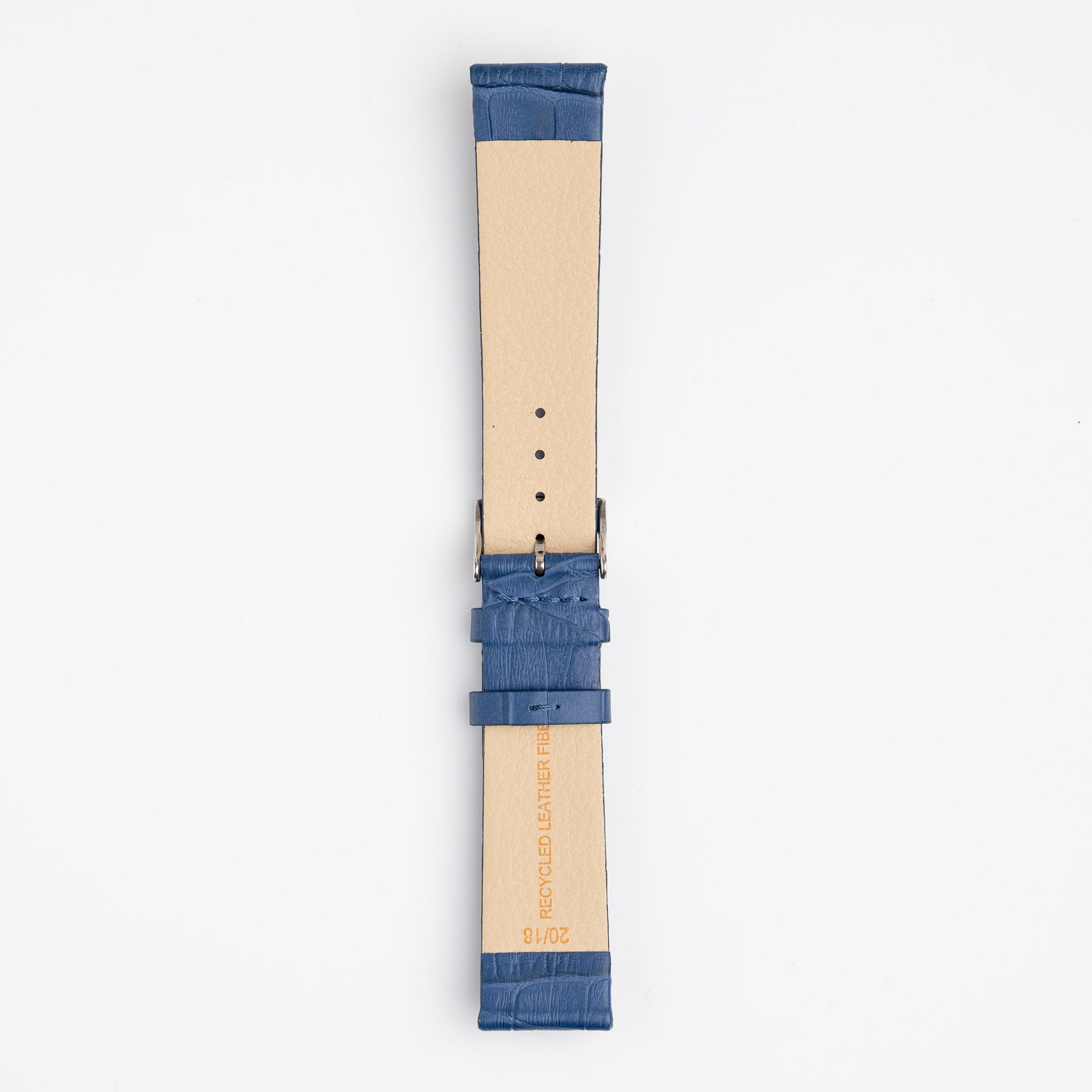 Clean Recycled Leather Blue Watch Strap