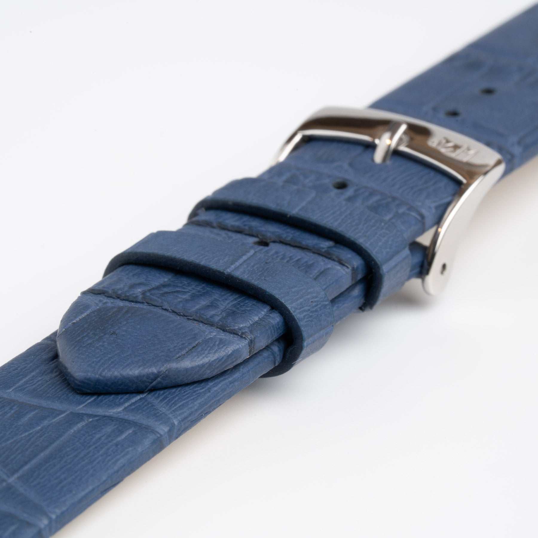 Clean Recycled Leather Blue Watch Strap