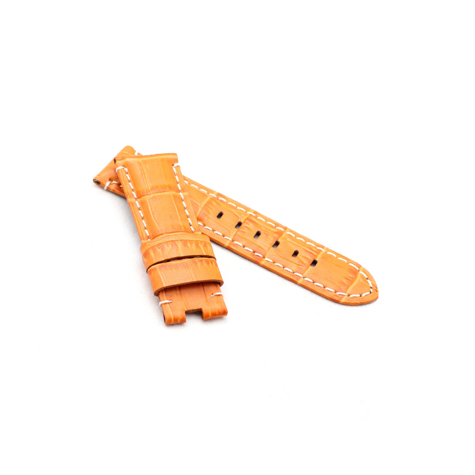 Orange Alligator Panerai Style Deployment Strap